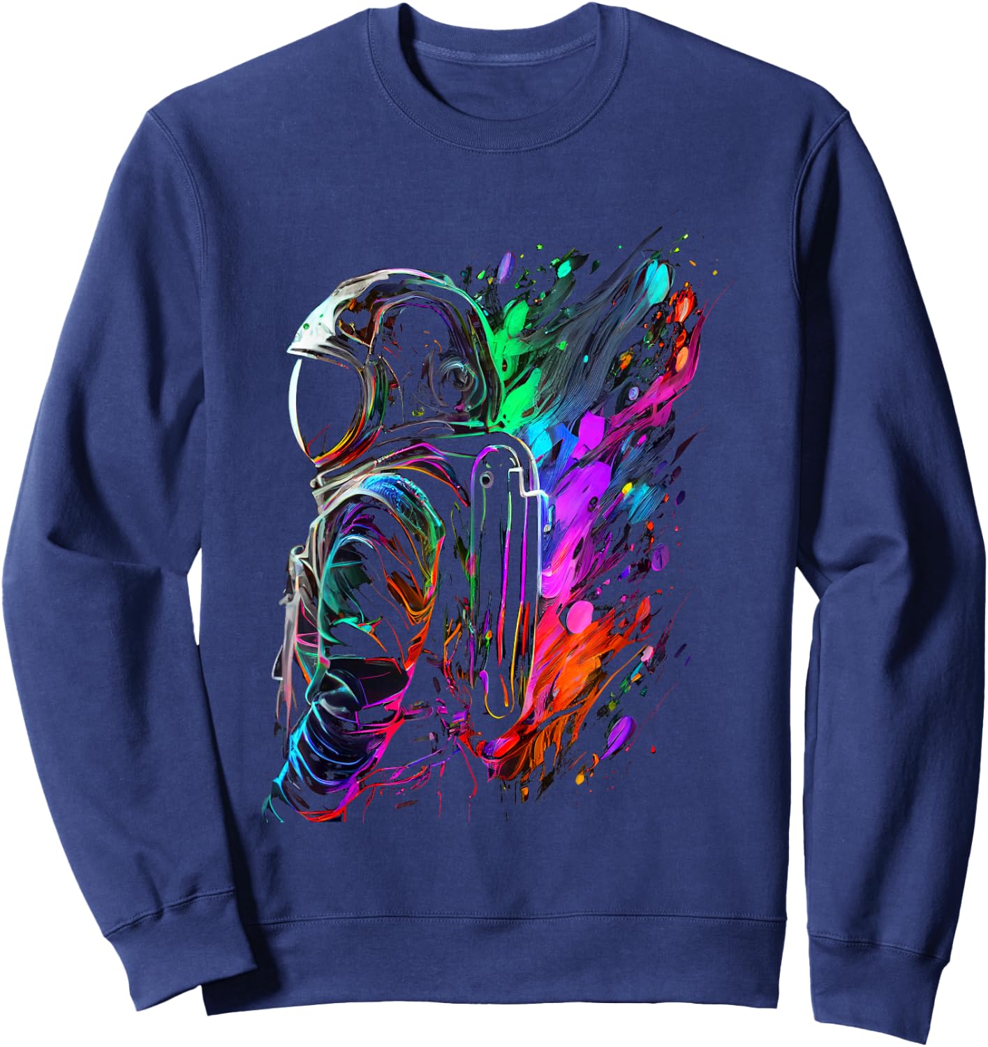 Space Splash Art Colourful Sweatshirt - Sweatshirt | Navy