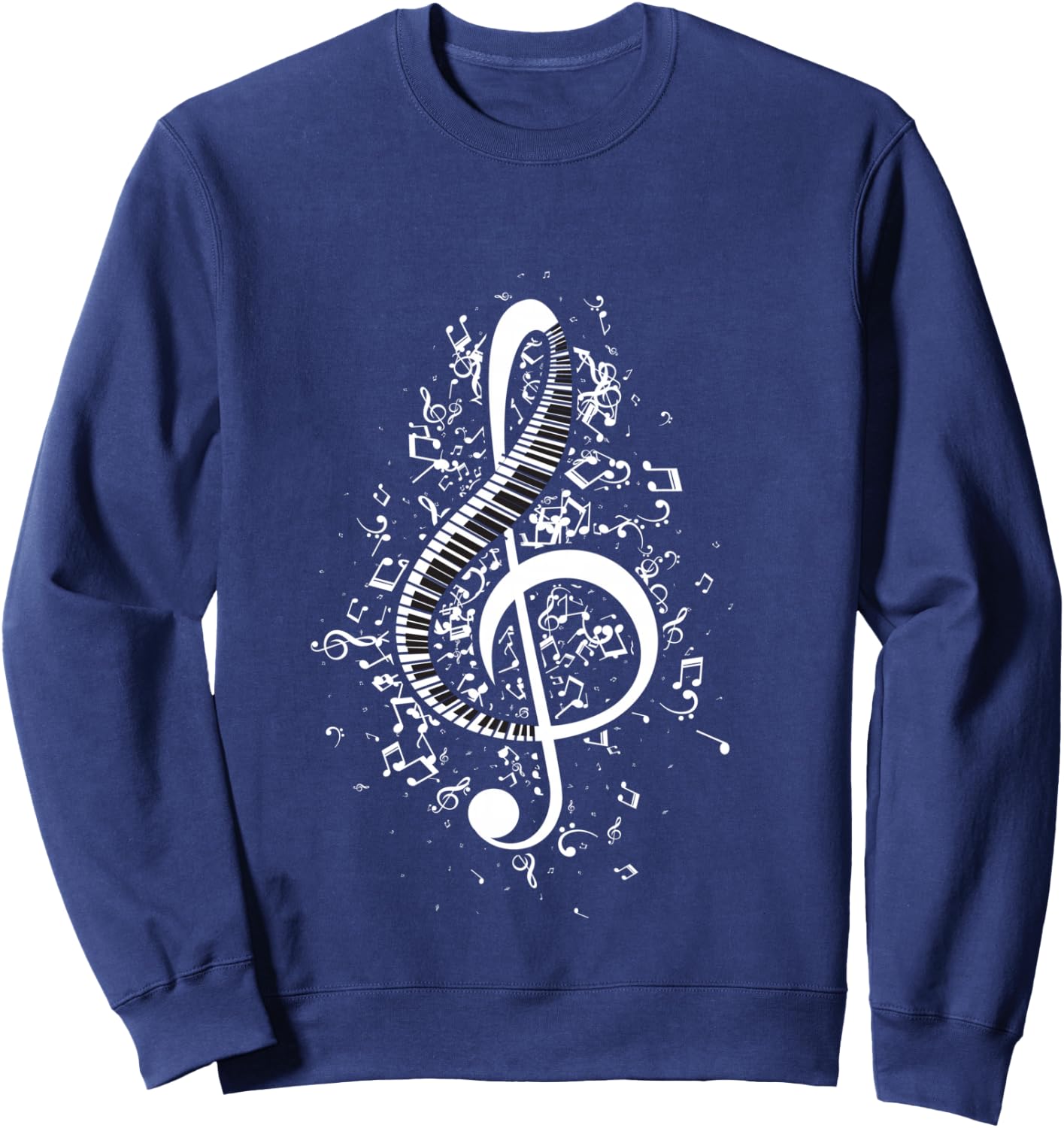 Treble Clef Keys - Piano Player Pianist Classical Music Sweatshirt - Sweatshirt | Navy