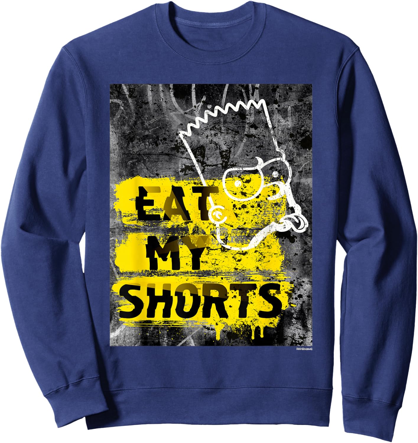 The Simpsons Bart Simpson Eat My Shorts Graffiti Sweatshirt - Sweatshirt | Navy
