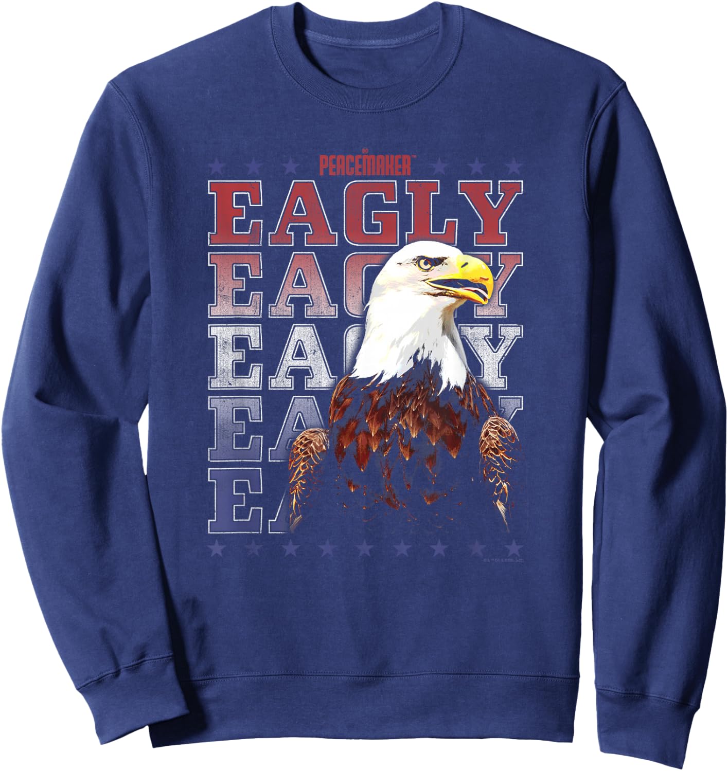 Peacemaker Eagly Text Stack Sweatshirt - Sweatshirt | Navy