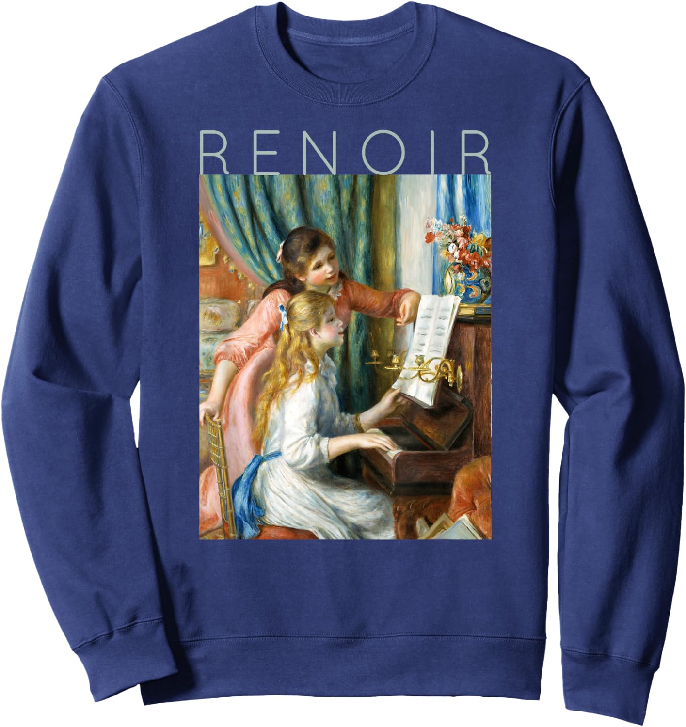 Auguste Renoir - Two Young Girls at the Piano - Musicians Sweatshirt - Sweatshirt | Navy