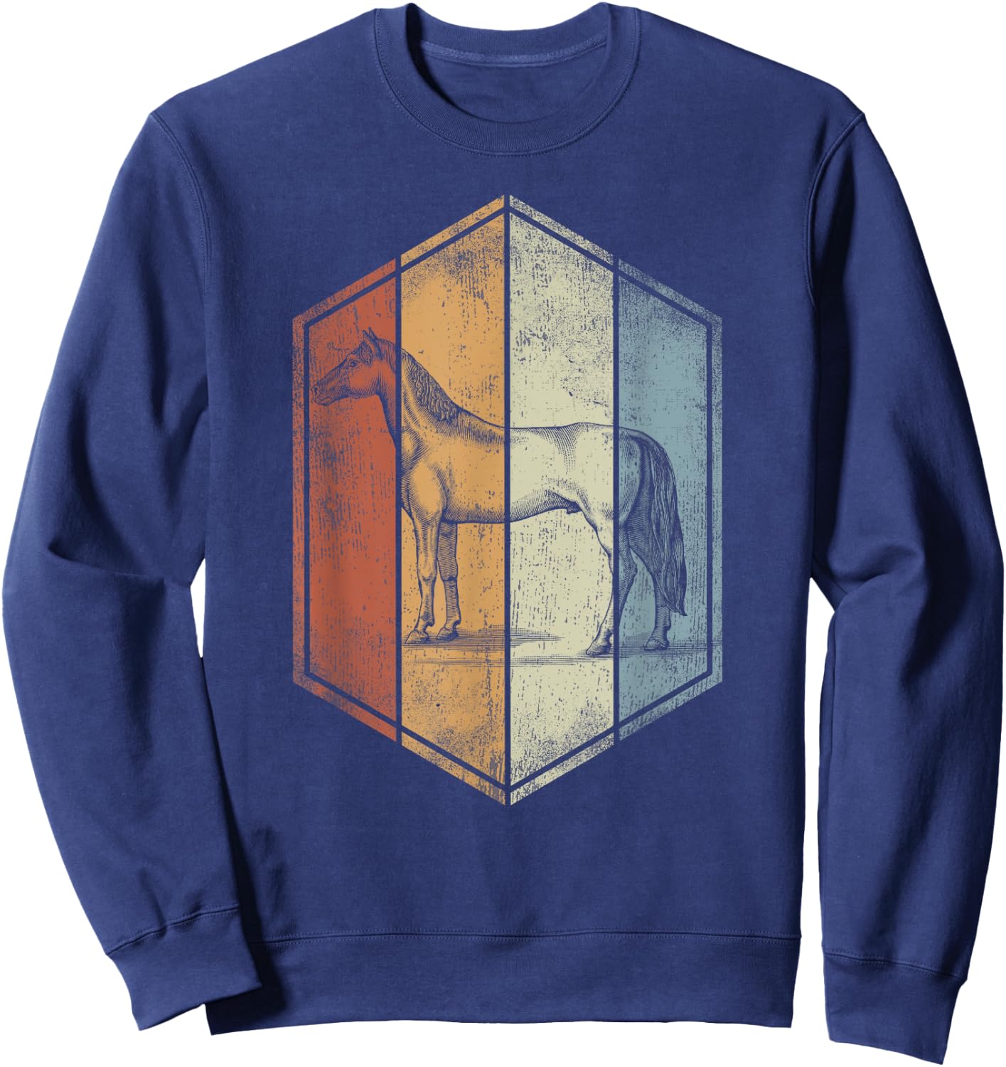 Horse Retro Vintage Style Horse Lover Sweatshirt - Sweatshirt | Navy