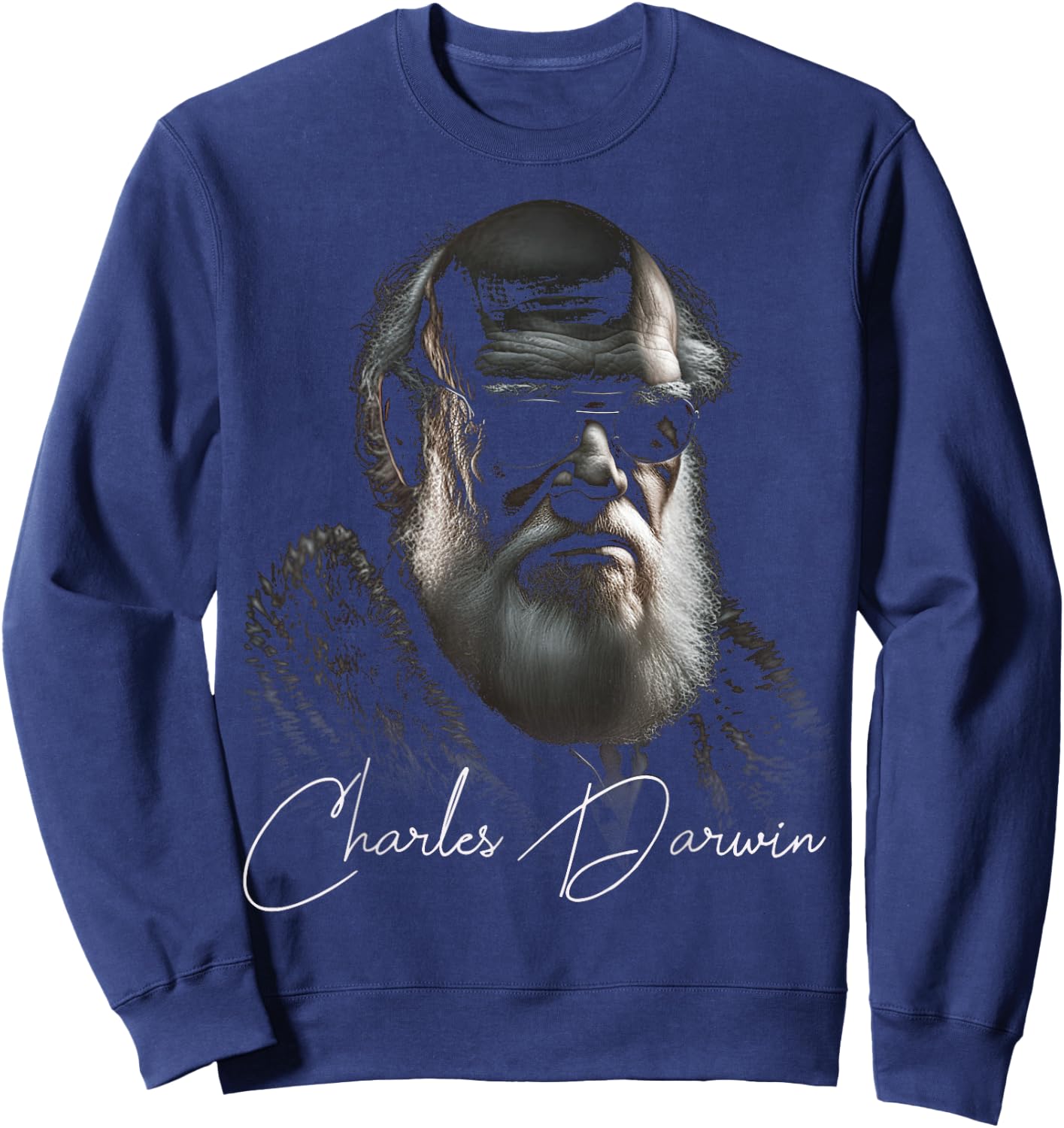 Charles Darwin Evolution Atheist Biology Teacher Sweatshirt - Sweatshirt | Navy