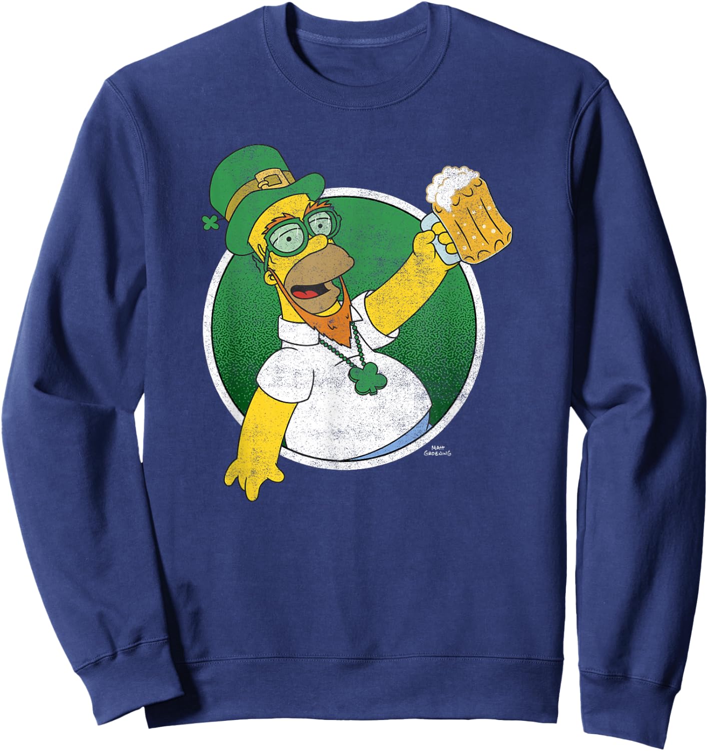 The Simpsons St. Patrick's Day Homer Lucky Beer Celebrations Sweatshirt - Sweatshirt | Navy