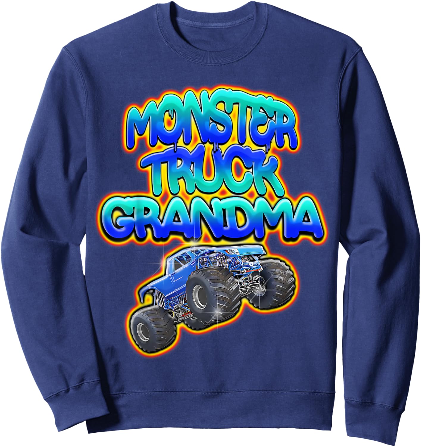 Monster Truck Grandma Graffiti Style Sweatshirt - Sweatshirt | Navy