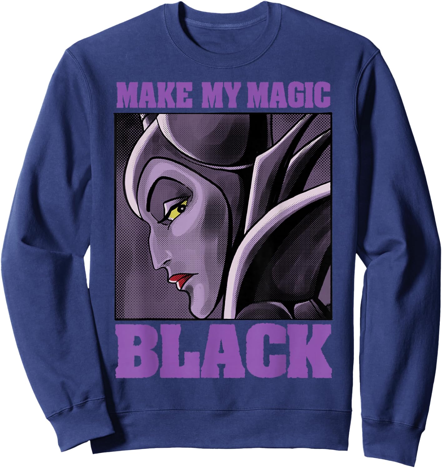 Disney Villains Maleficent Make My Magic Black Portrait Sweatshirt - Sweatshirt | Navy