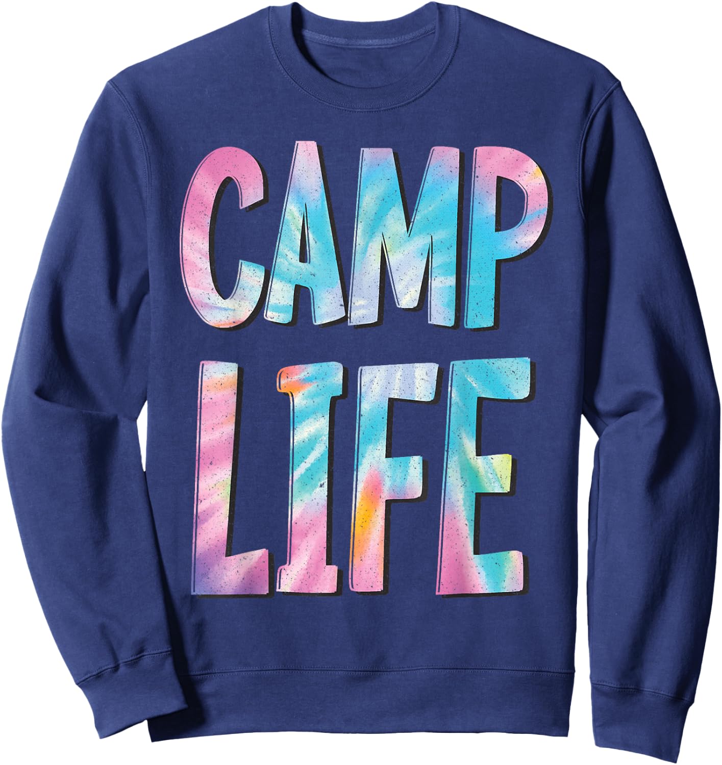 Camp Life Tie-Die Summer Top for Girls Summer Camp Shirt Sweatshirt - Sweatshirt | Navy