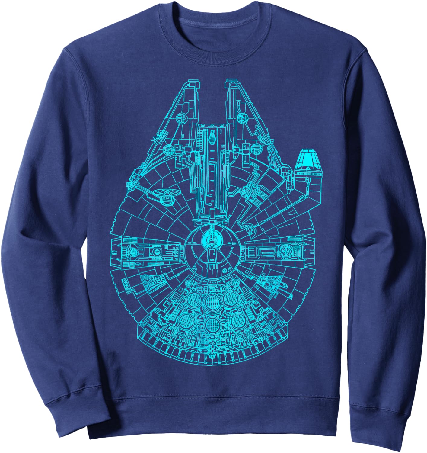 Star Wars Millennium Falcon Teal Details Graphic Sweatshirt - Sweatshirt | Navy