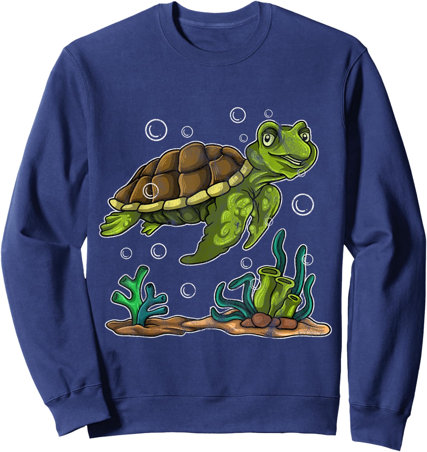 Turtle Girls Boys Tortuga Ocean Chill Turtle Sweatshirt - Sweatshirt | Navy