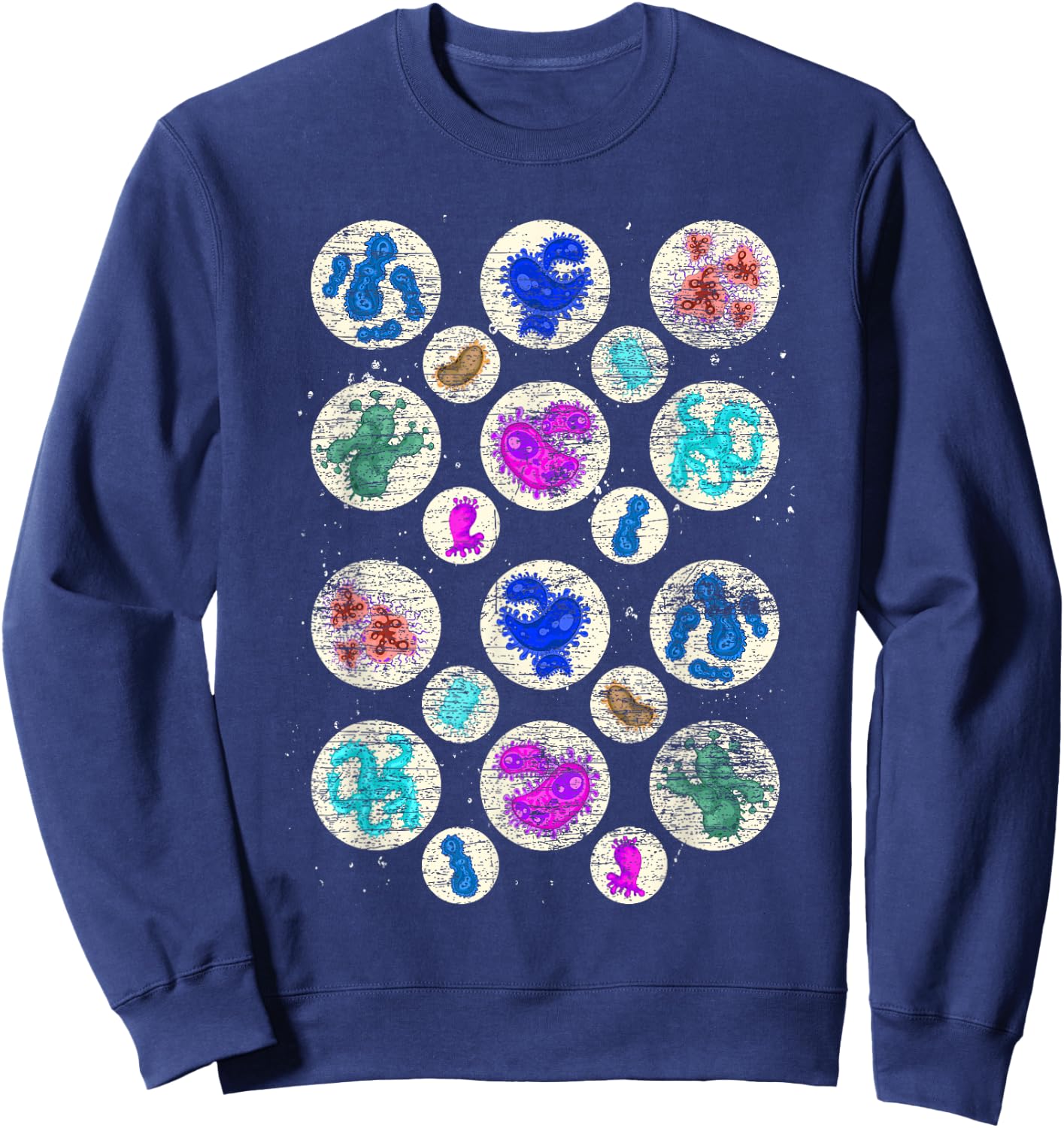 Bacteria Biology Laboratory Microbiologist Science Bacteria Sweatshirt - Sweatshirt | Navy