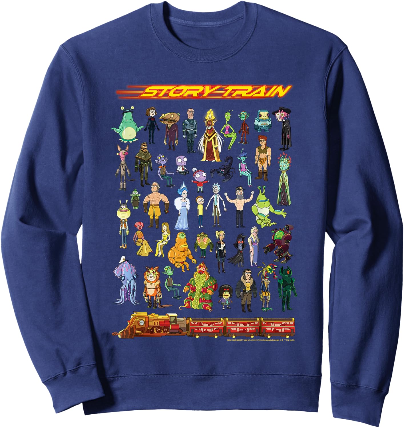 Rick and Morty Story Train Toy Set Sweatshirt - Sweatshirt | Navy