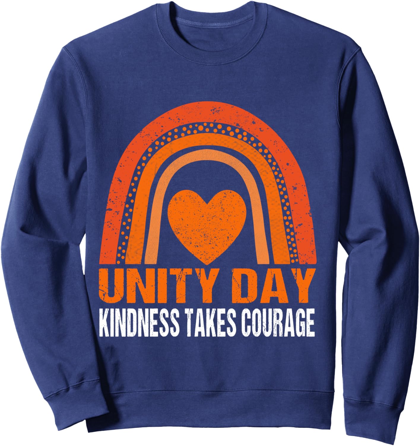 Unity Day Shirt Orange Kindness Takes Courage Unity Day Kids Sweatshirt - Sweatshirt | Navy