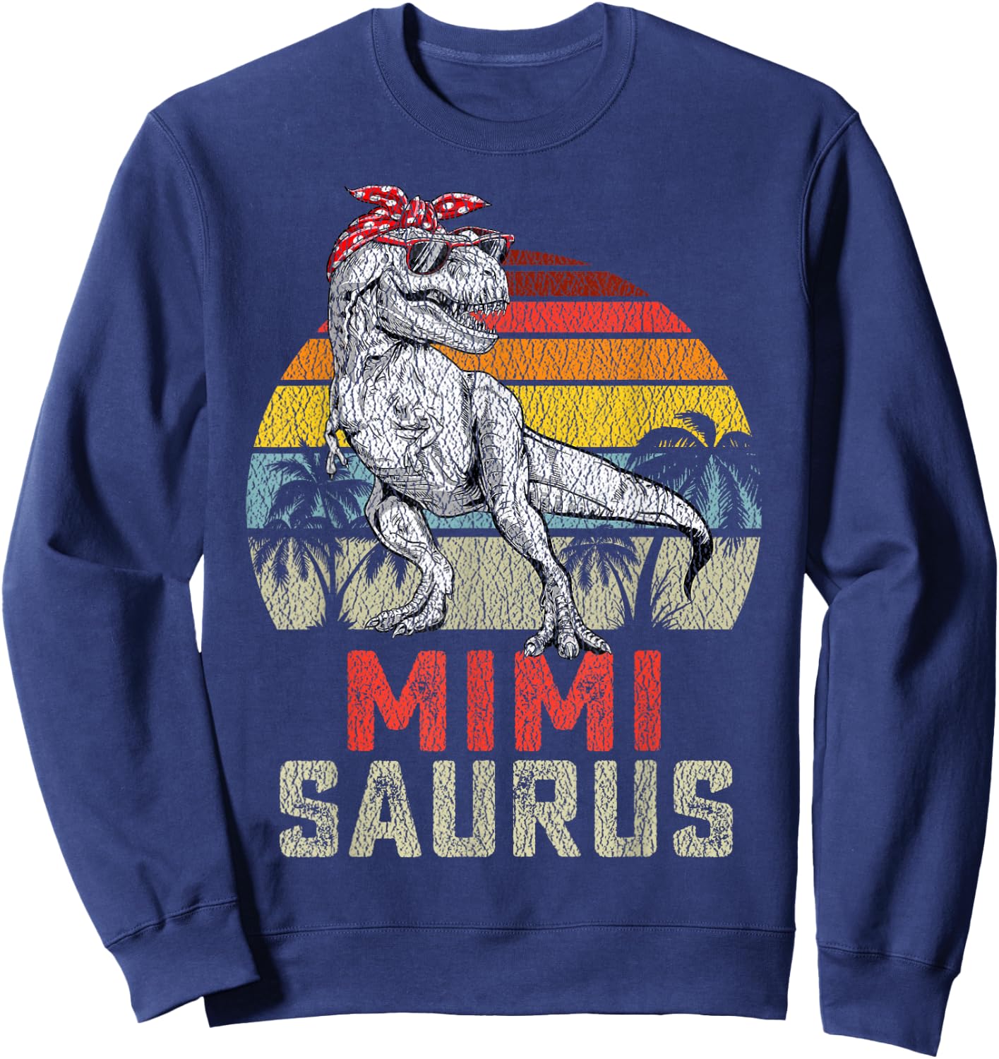 Mimisaurus T Rex Dinosaur Mimi Saurus Family Matching Sweatshirt - Sweatshirt | Navy