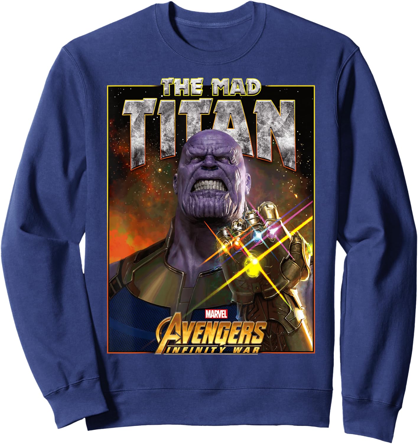 Marvel Infinity War Thanos Mad Titan Bling Graphic Sweatshirt - Sweatshirt | Navy