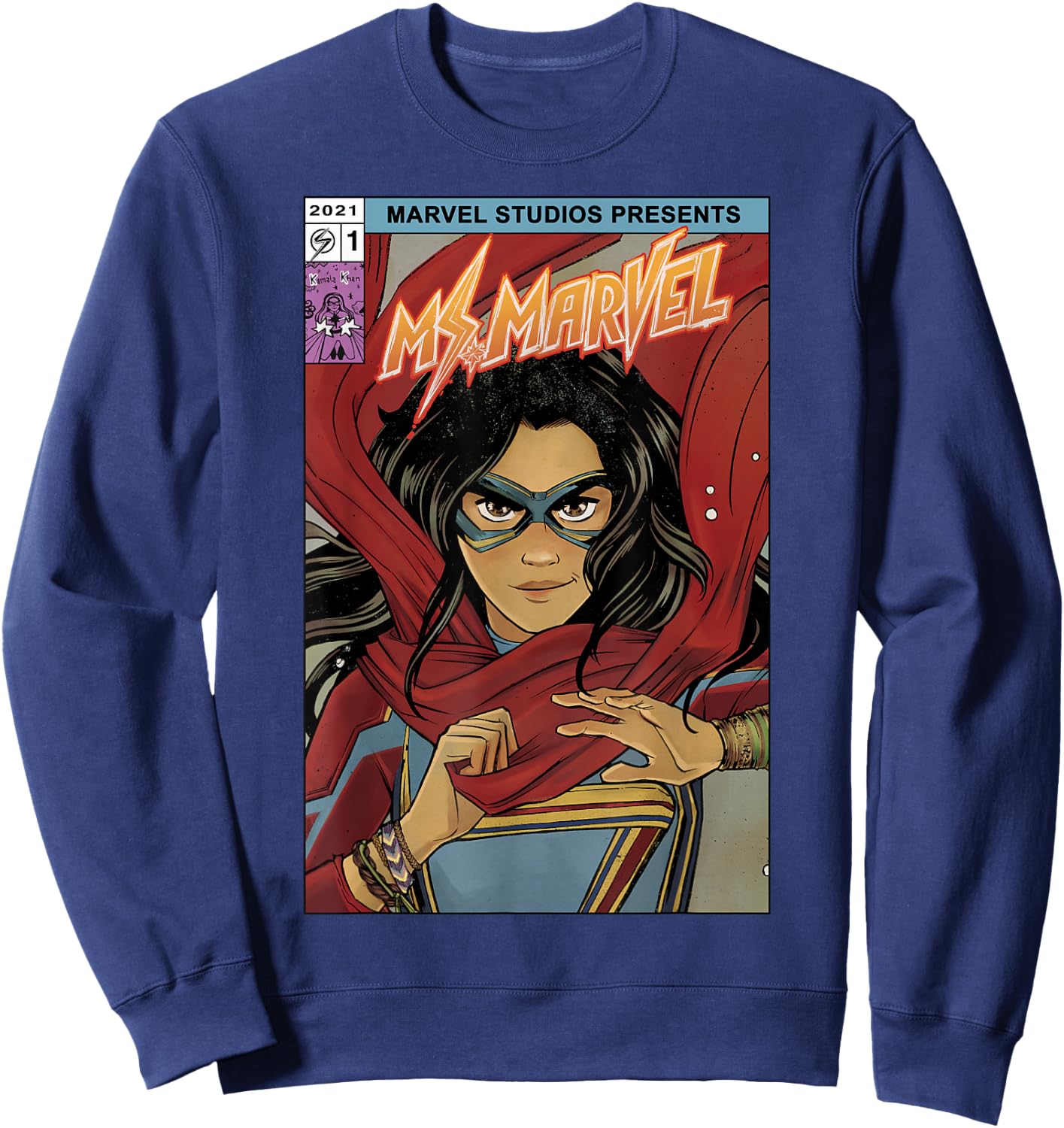 Marvel Ms. Marvel Kamala Khan Comic Cover Sweatshirt - Sweatshirt | Navy