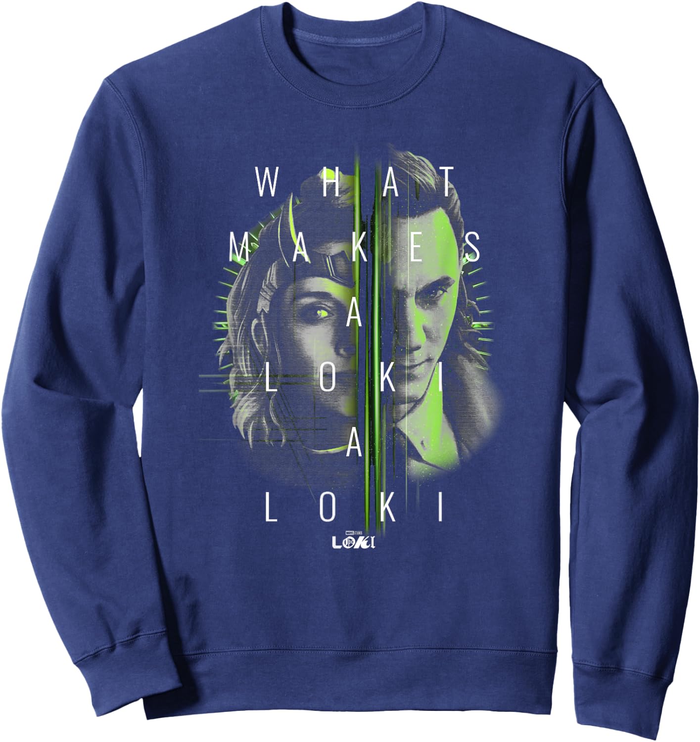 Marvel Loki Sylvie What Makes A Loki Split Face Sweatshirt - Sweatshirt | Navy