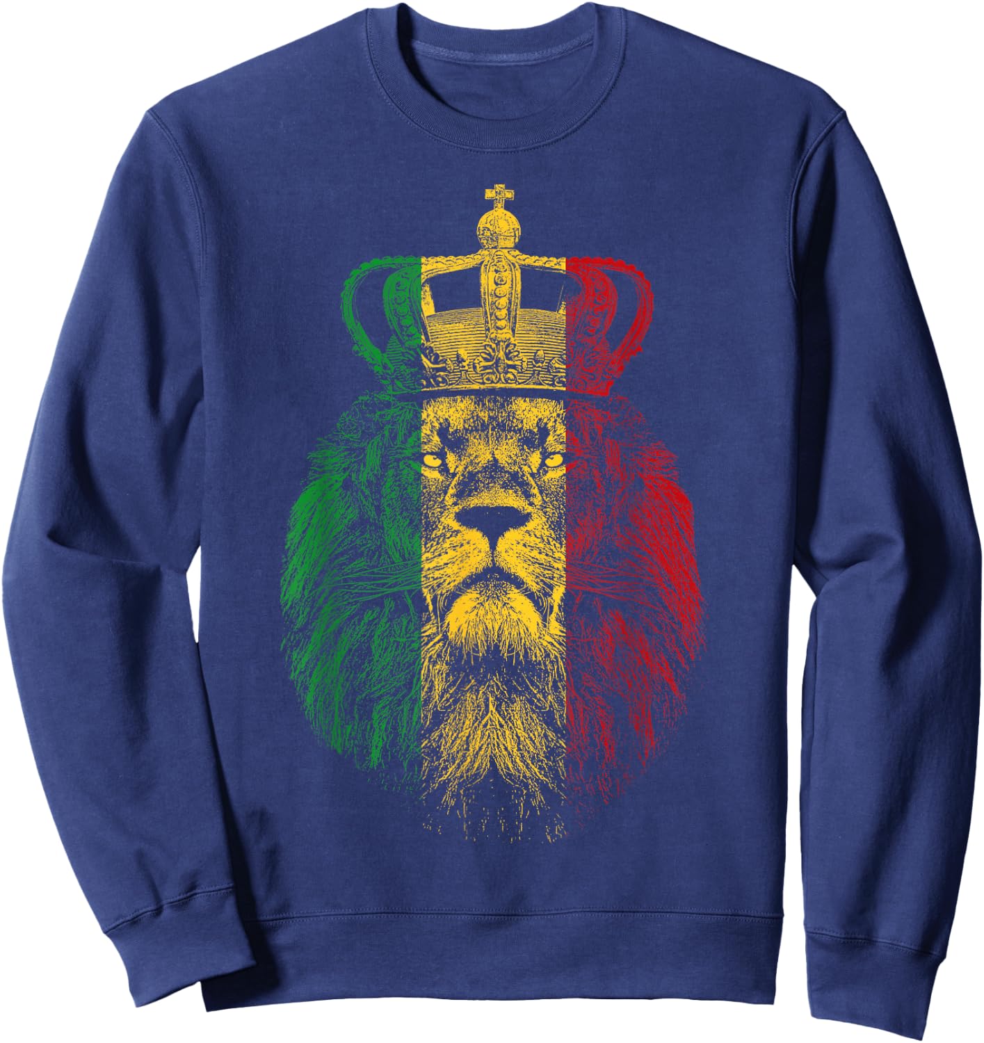 Rasta Lion of Judah Rastafarian Reggae Ethiopian Lion Gift Sweatshirt - Sweatshirt | Navy