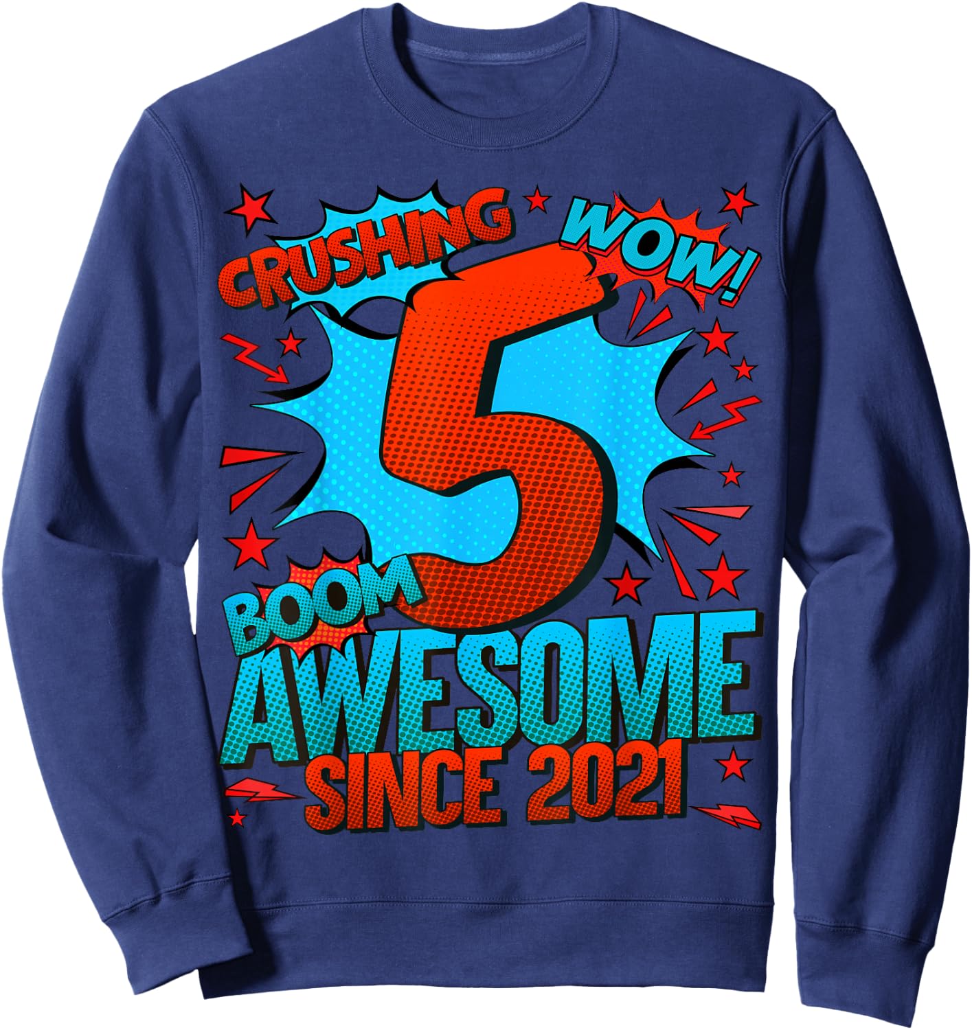 5 Year Old Gifts for Boys 5th Birthday Boy 5 Year Old Boy Sweatshirt - Sweatshirt | Navy