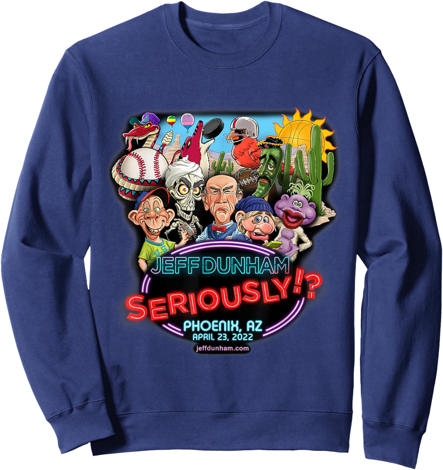 Jeff Dunham Phoenix, AZ (2022) Sweatshirt - Sweatshirt | Navy