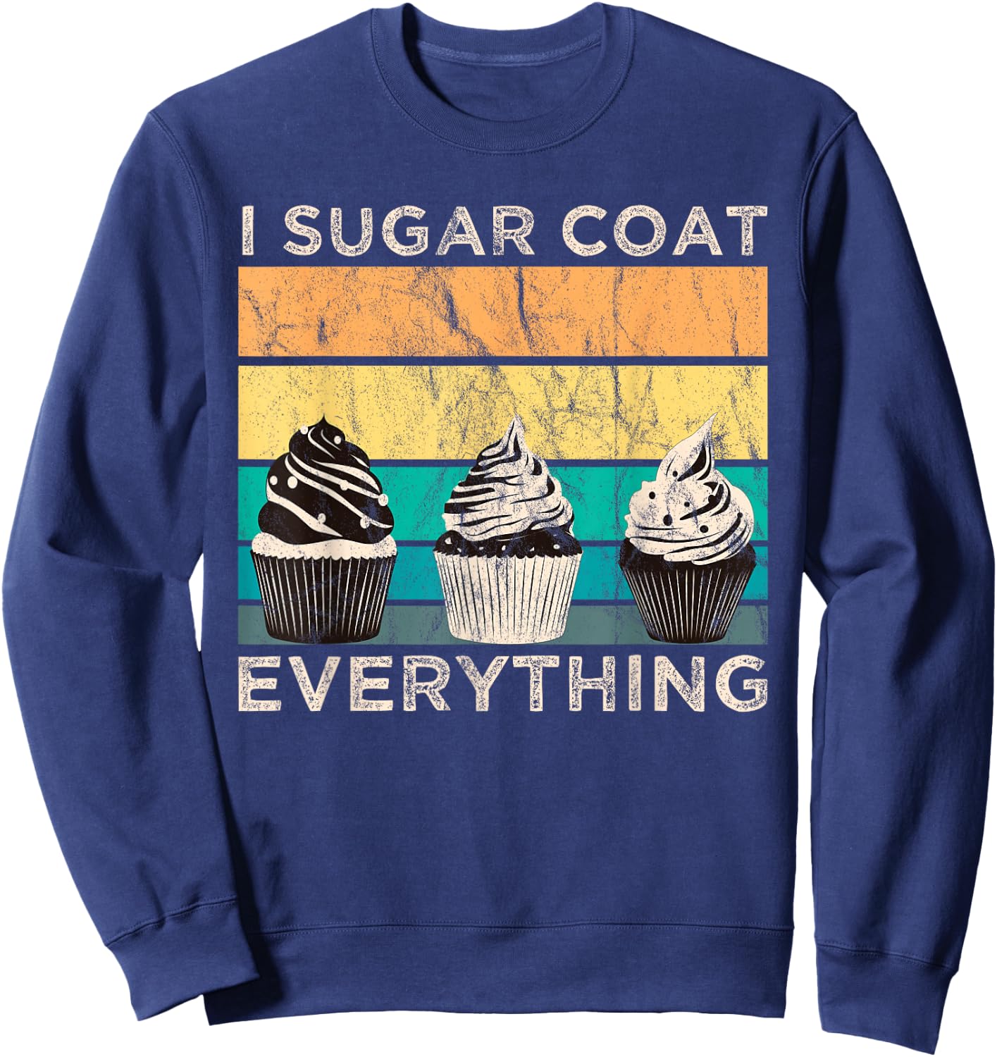 I sugar Coat Everything Cupcake Sweatshirt - Sweatshirt | Navy