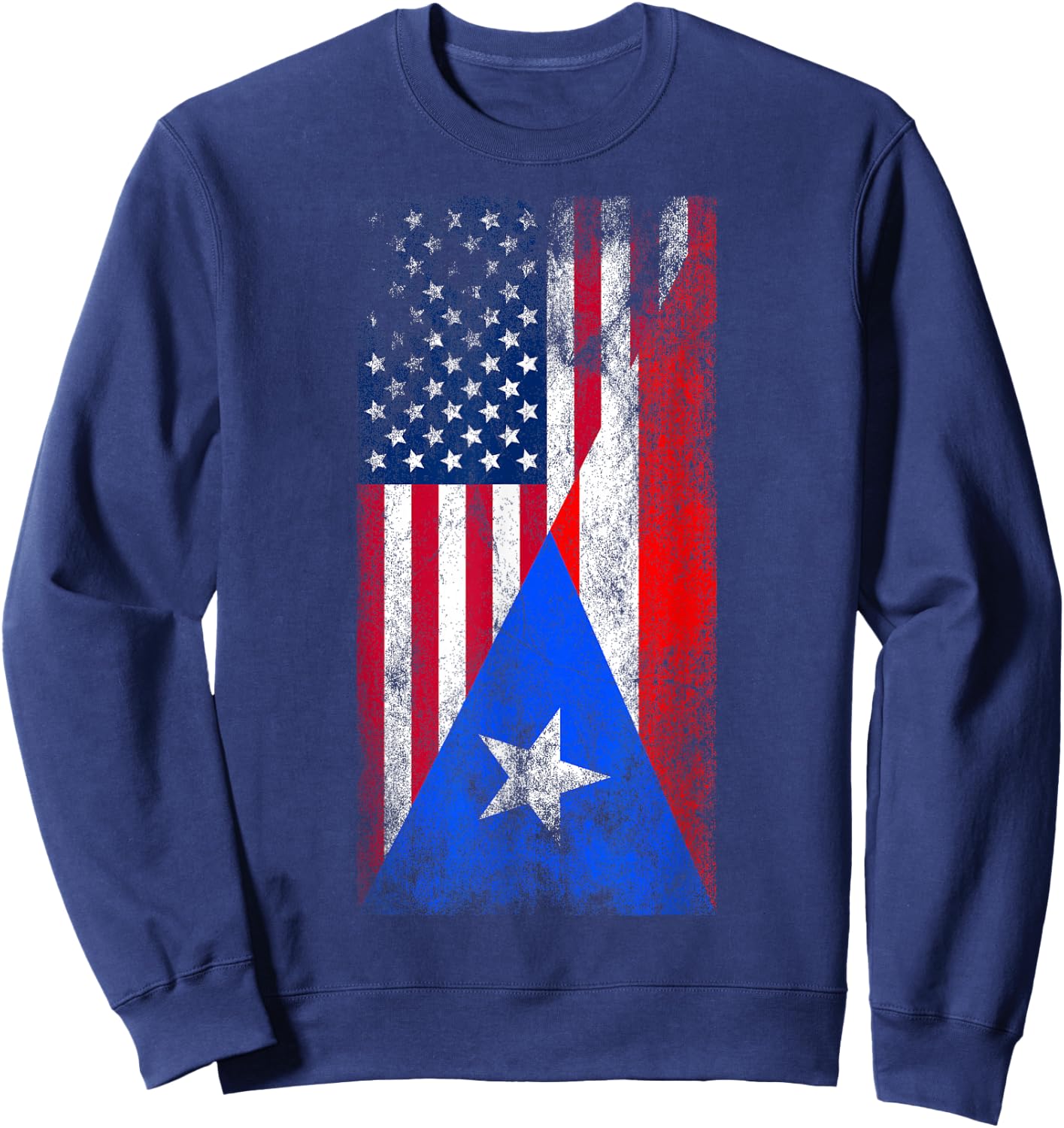 USA & Puerto Rico Flags - US of America, Puerto Rican Sweatshirt - Sweatshirt | Navy