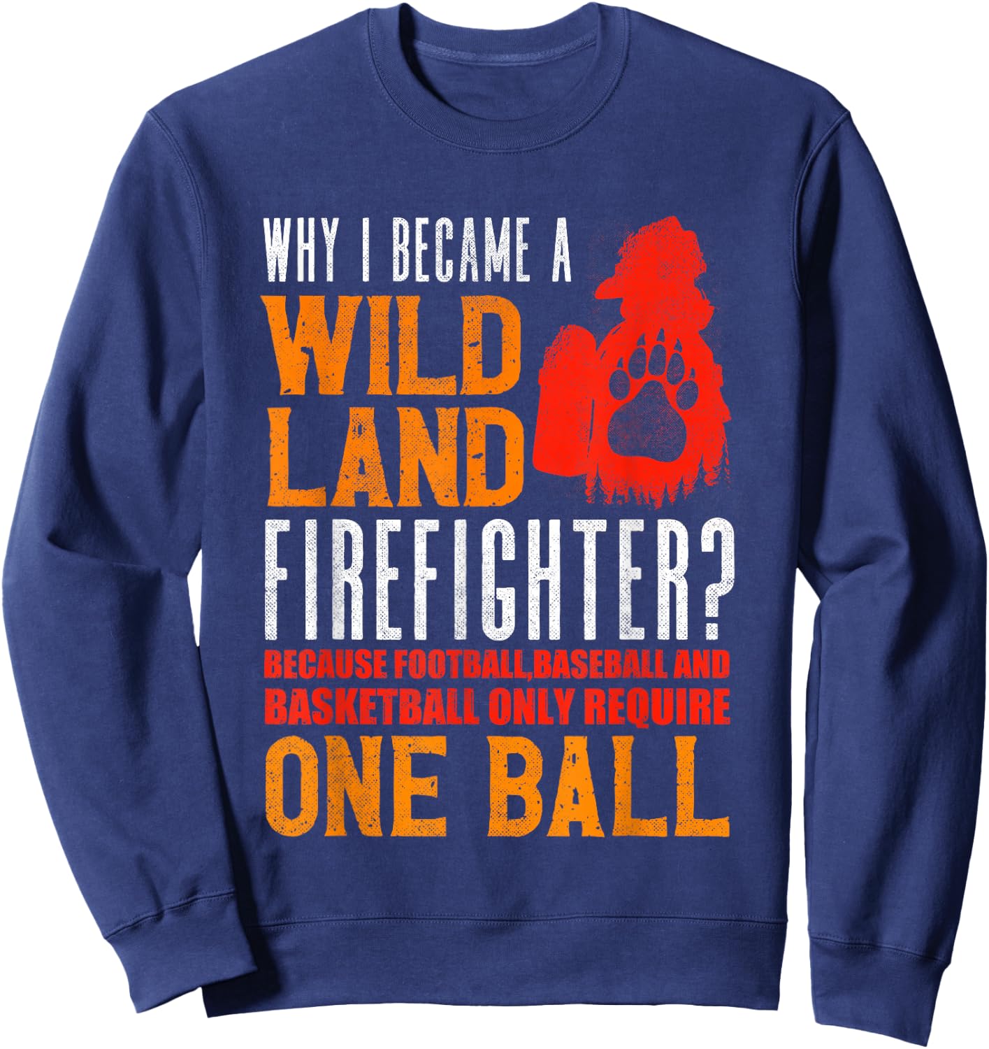 Firefighting Fireman Why I Became A Wildland Firefighter Sweatshirt - Sweatshirt | Navy
