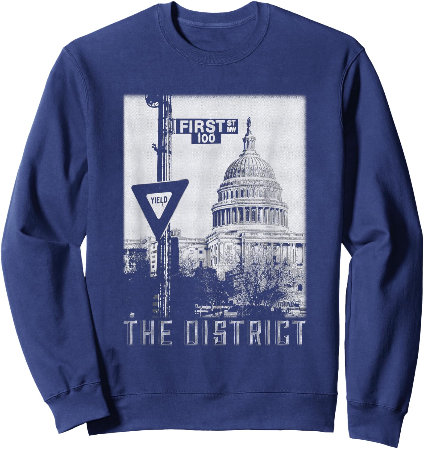 Retro Washington DC Shirt Washington District of Columbia Sweatshirt - Sweatshirt | Navy