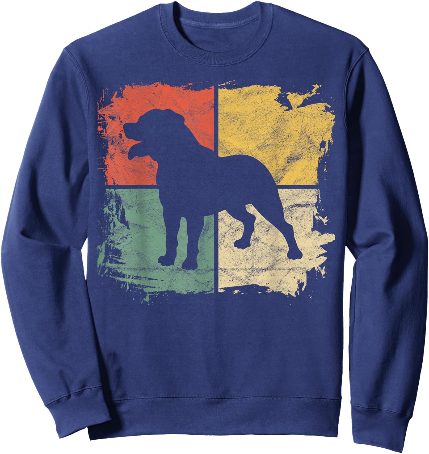 Square Retro Rottweiler Owner Gift Dog Rottie Dad Rott Mom Men Women Girls Kids Sweatshirt - Sweatshirt | Navy