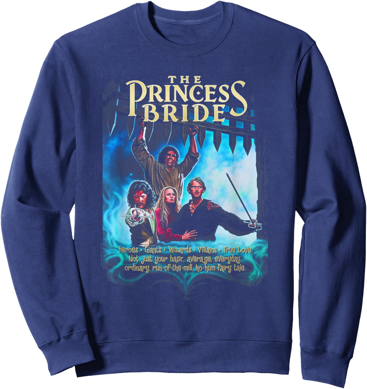 The Princess Bride Vintage Movie Poster with Cast Fantasy Sweatshirt - Sweatshirt | Navy