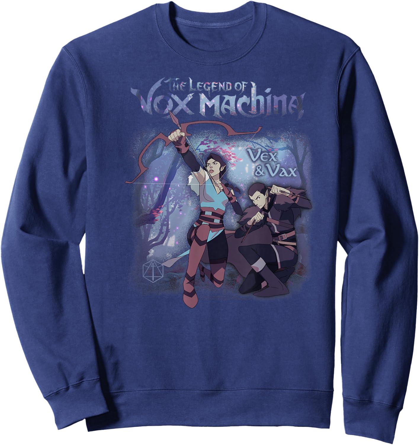 The Legend of Vox Machina Vex and Vax Forest Scene Sweatshirt - Sweatshirt | Navy