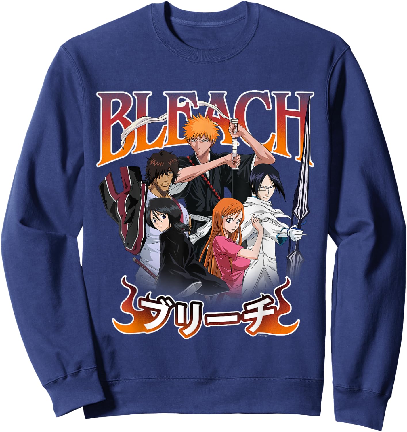 Bleach Team Ichigo and Ombre Logo Anime Sweatshirt - Sweatshirt | Navy