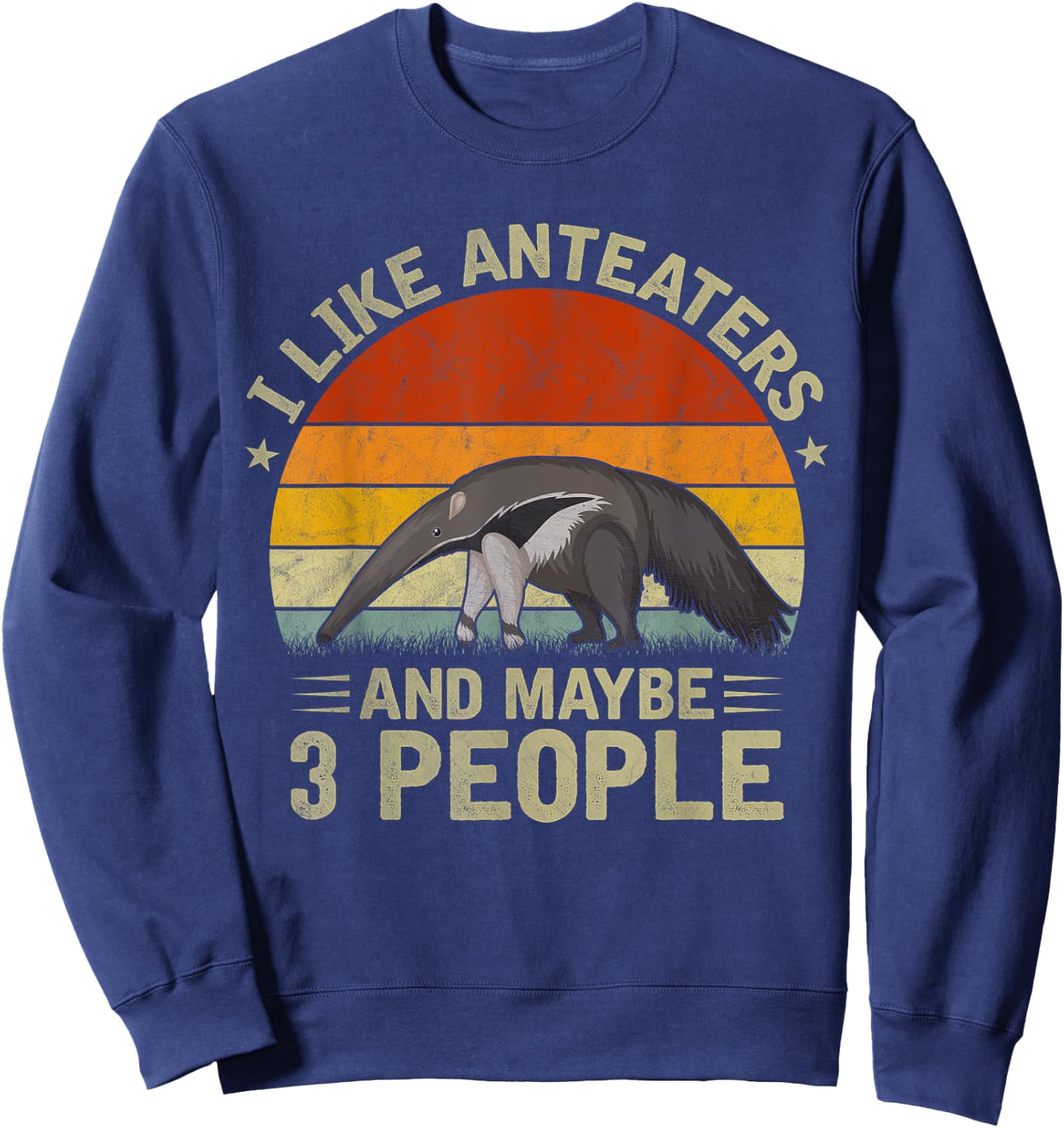 I Like Anteaters and Maybe 3 People Anteater Lover Retro Sweatshirt - Sweatshirt | Navy