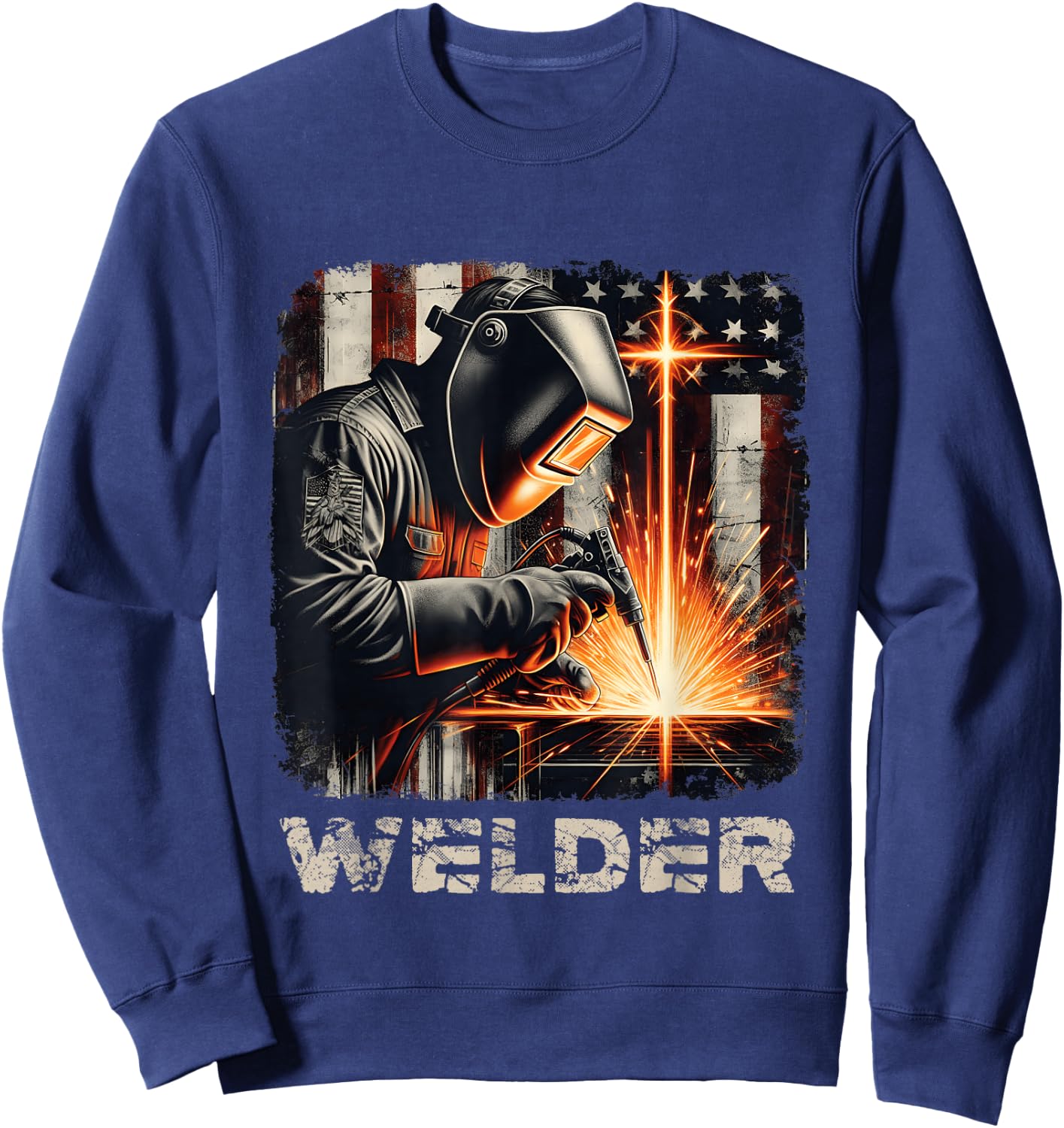 Cross Christian Sweatshirt - Sweatshirt | Navy