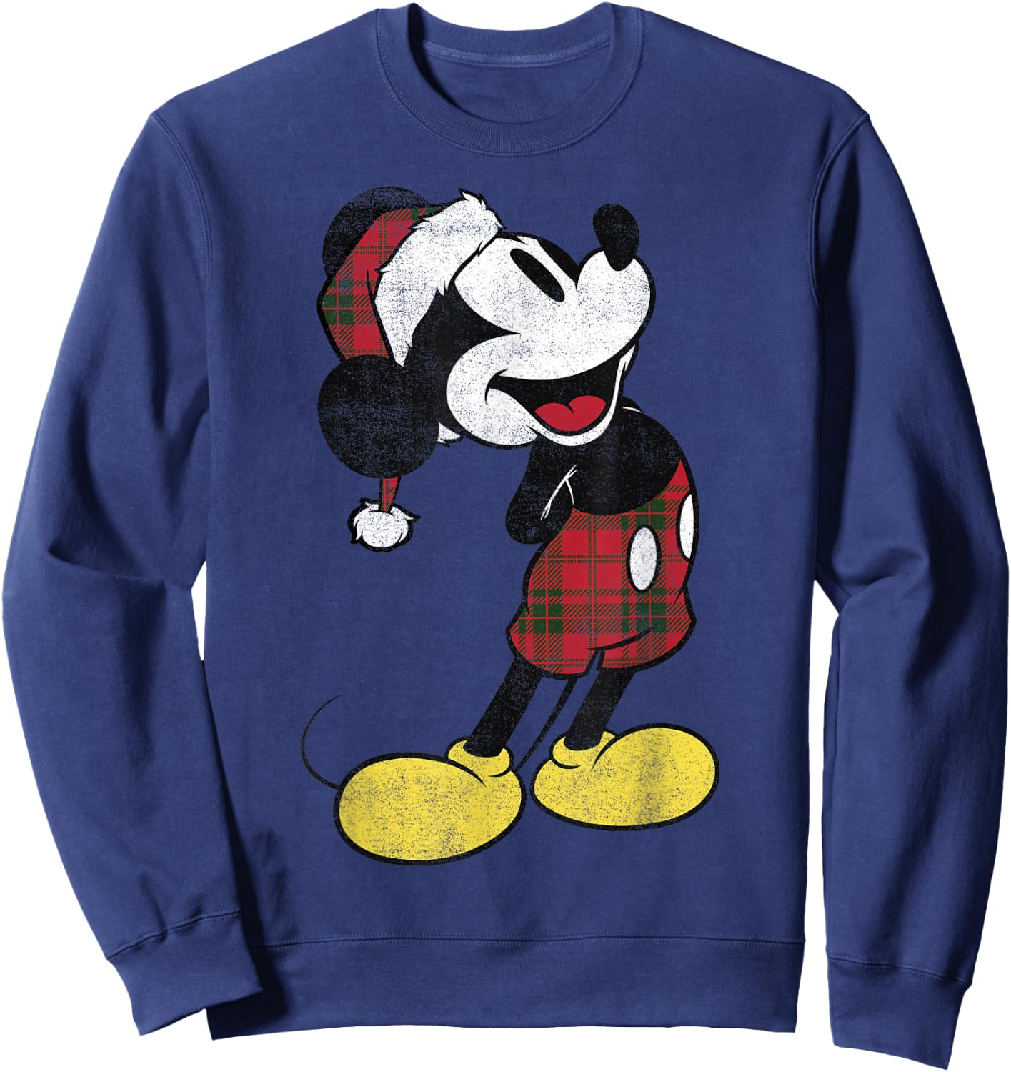 Disney Mickey and Friends Christmas Mickey Plaid Outfit Sweatshirt - Sweatshirt | Navy