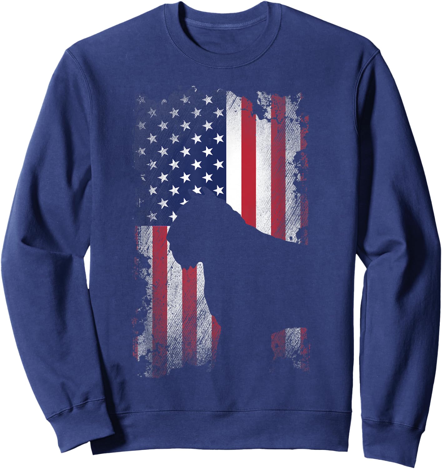 Patriotic Bouvier Des Flandres American Flag Cool Dog Lover Kids Men Sweatshirt - Sweatshirt | Navy