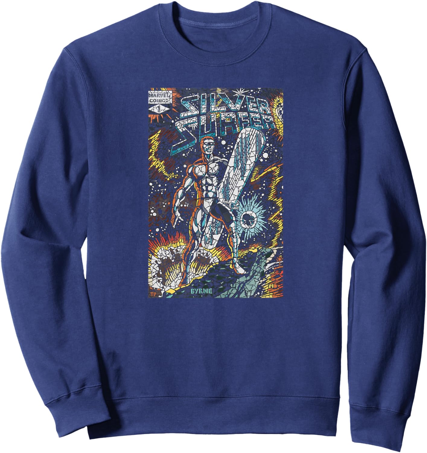 Marvel Silver Surfer Black Shattered Mosaic Variant Cover #1 Sweatshirt - Sweatshirt | Navy