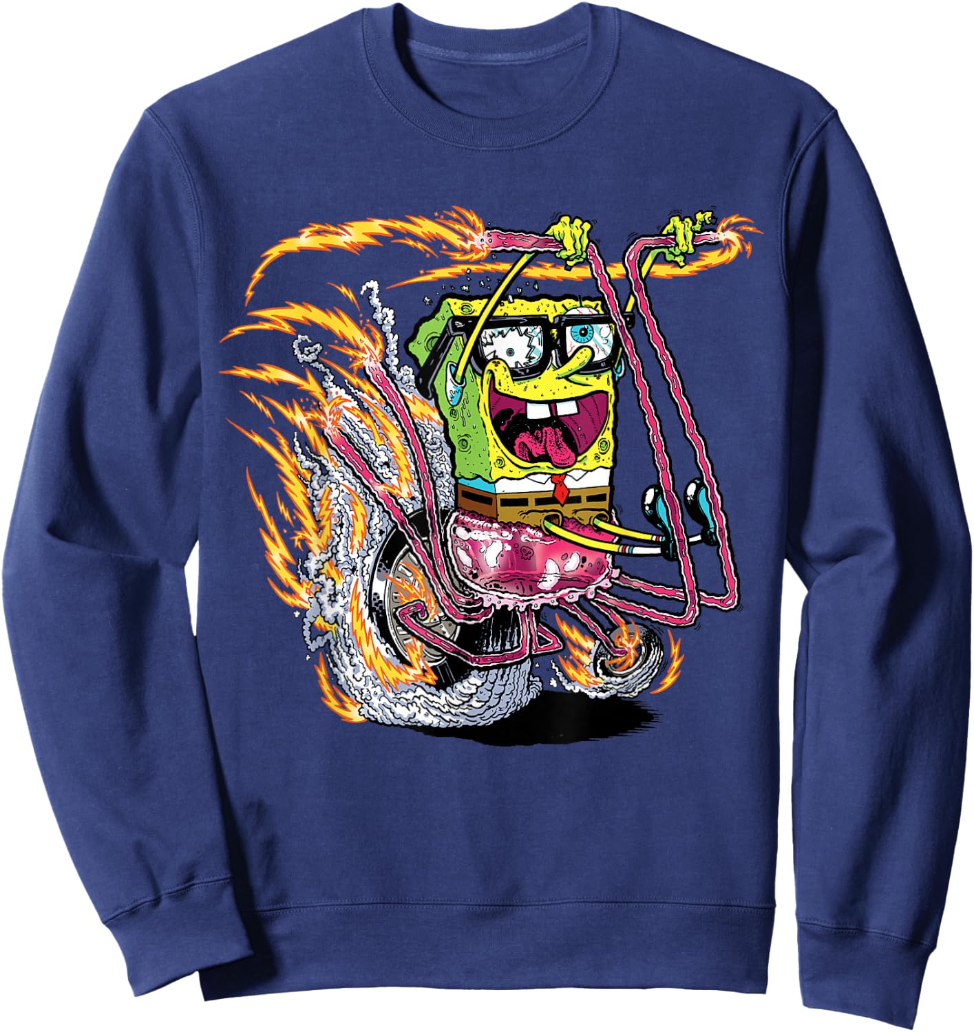 SpongeBob SquarePants SpongeBob Comic Bike Sweatshirt - Sweatshirt | Navy