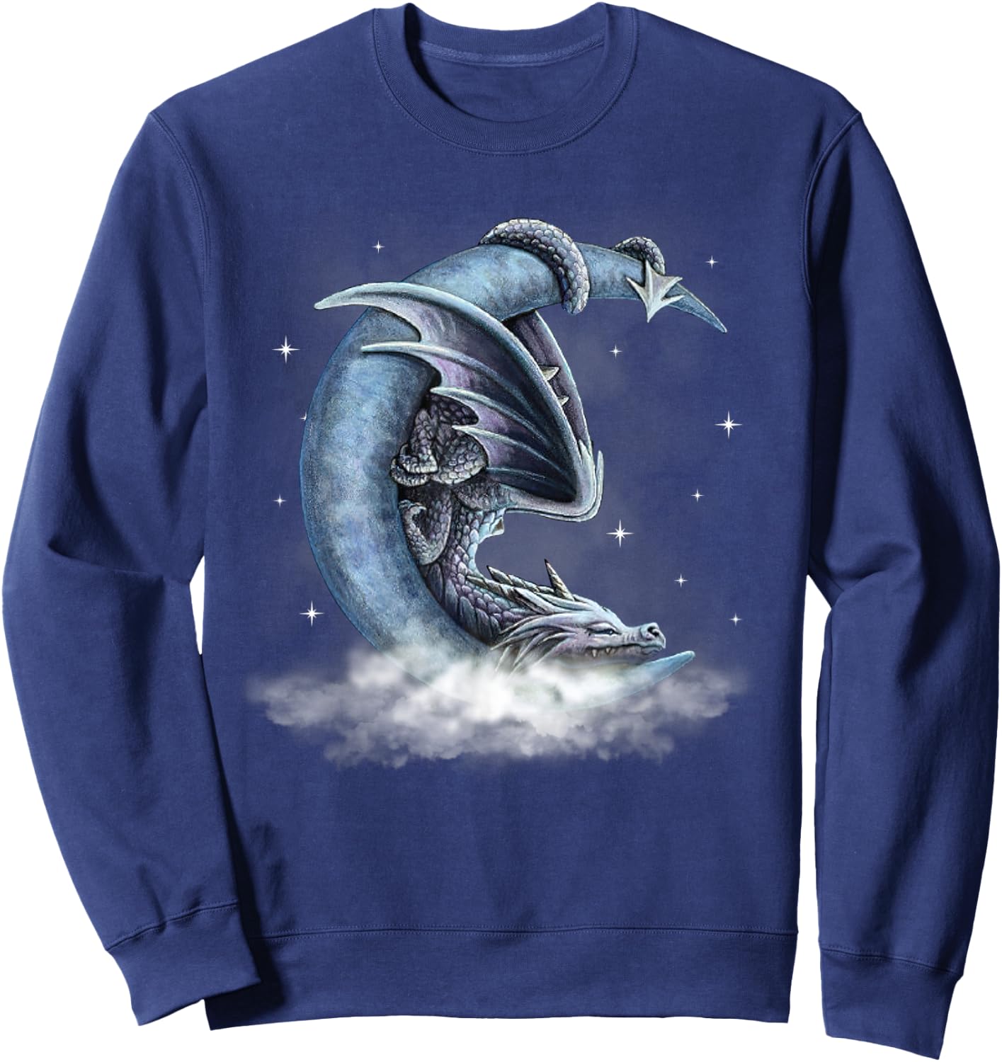 Dragon Sleeping With Moon Men Women Sweatshirt - Sweatshirt | Navy
