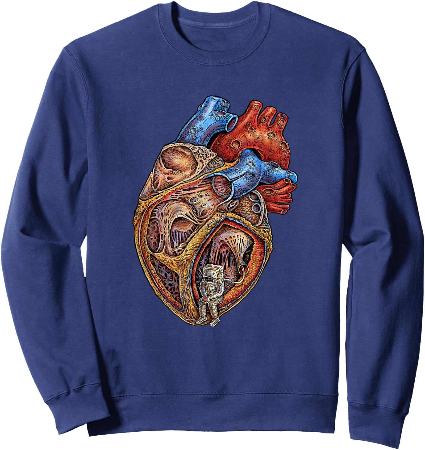 Astronaut Heart - by Emek Artman Sweatshirt - Sweatshirt | Navy