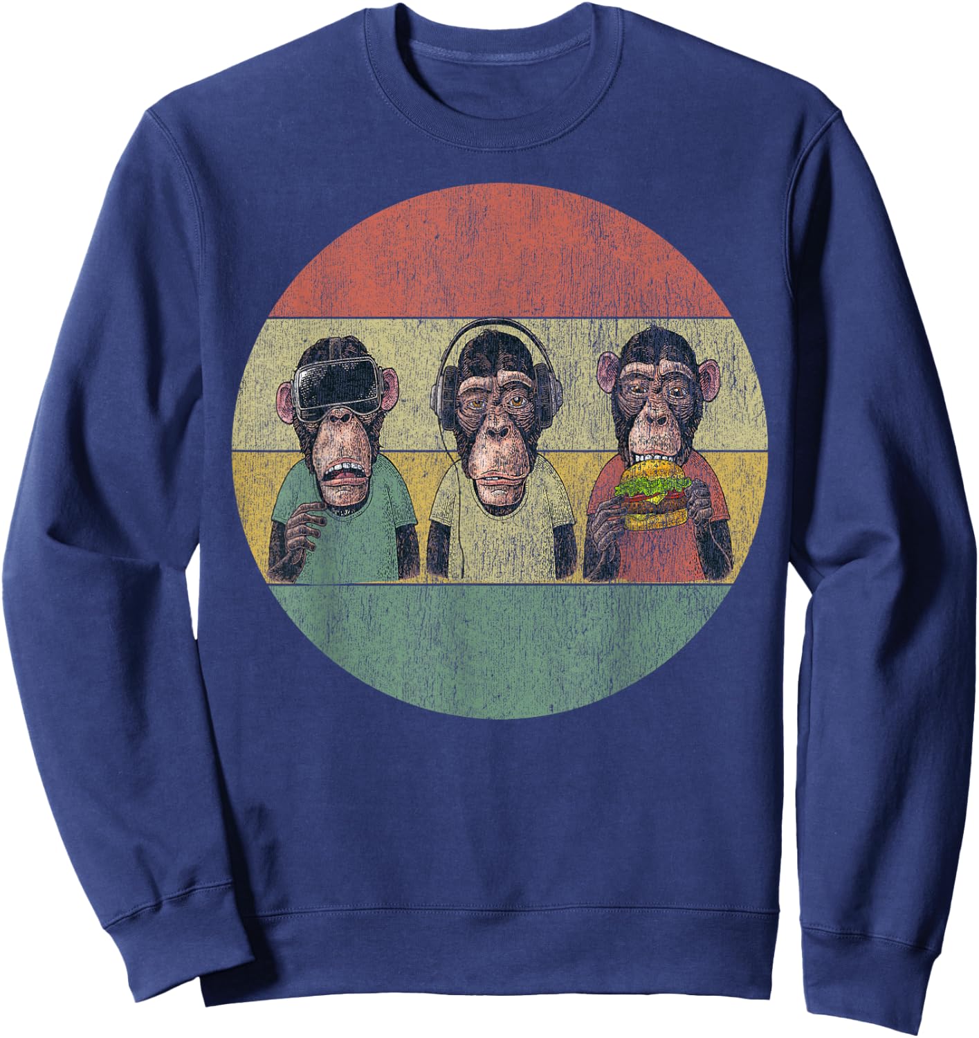 Three Wise Monkeys Sweatshirt - Sweatshirt | Navy