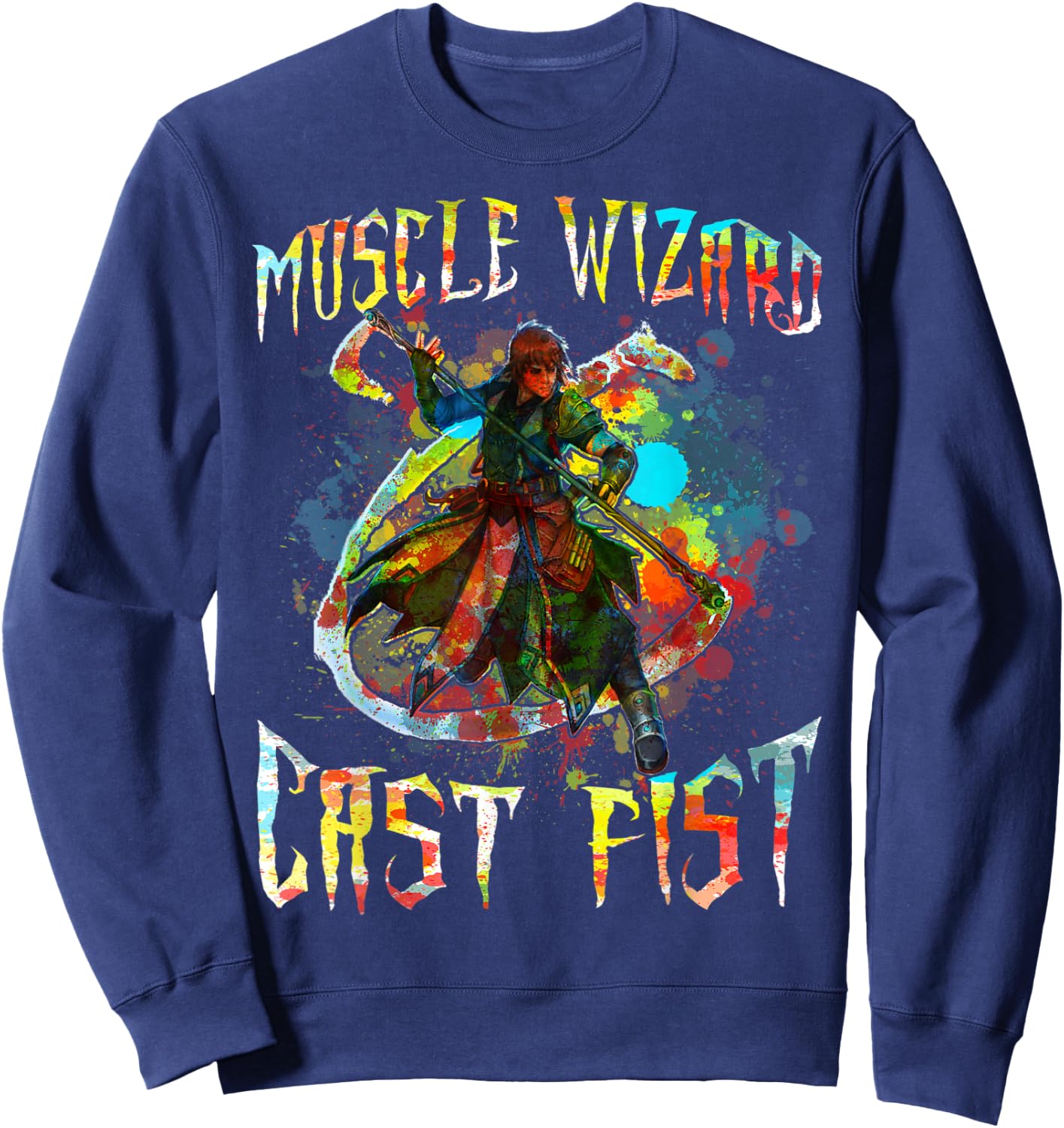 Muscle Wizard Cast Fist Sweatshirt - Sweatshirt | Navy