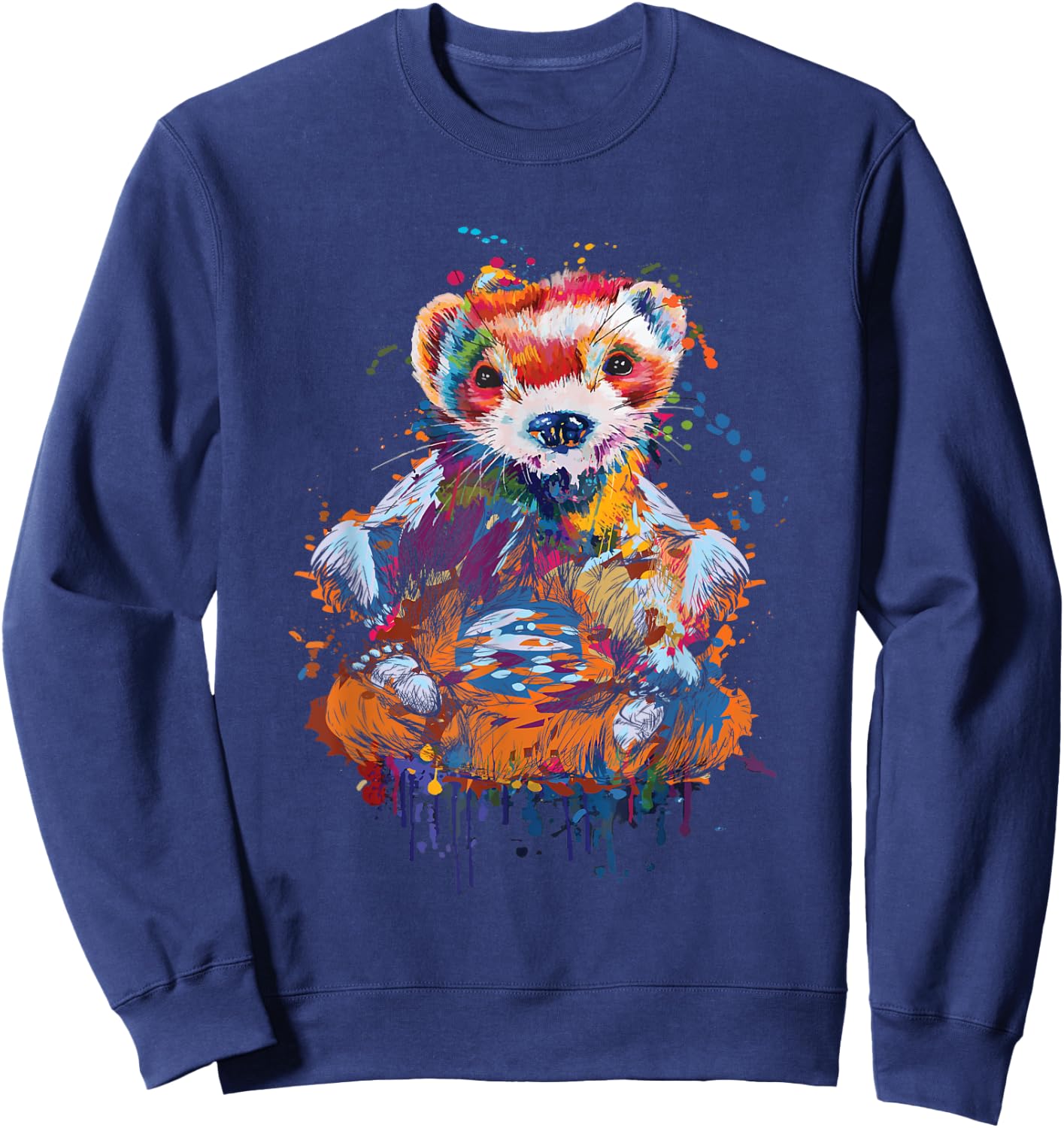 Colorful Ferret - Zoo Animal Ferret Lover Sweatshirt - Sweatshirt | Navy
