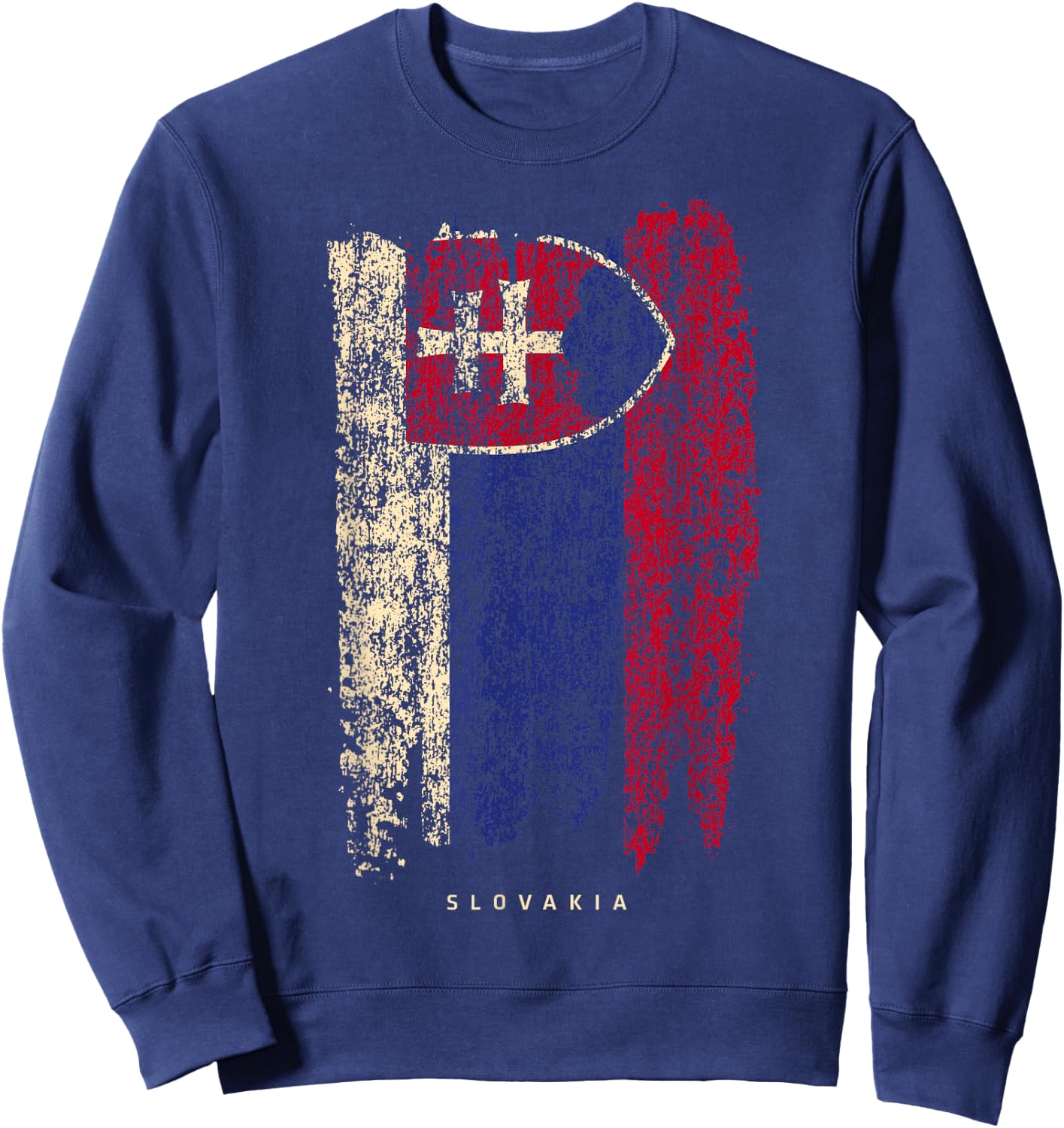 Vintage Slovakia Flag Retro Slovak Sweatshirt - Sweatshirt | Navy