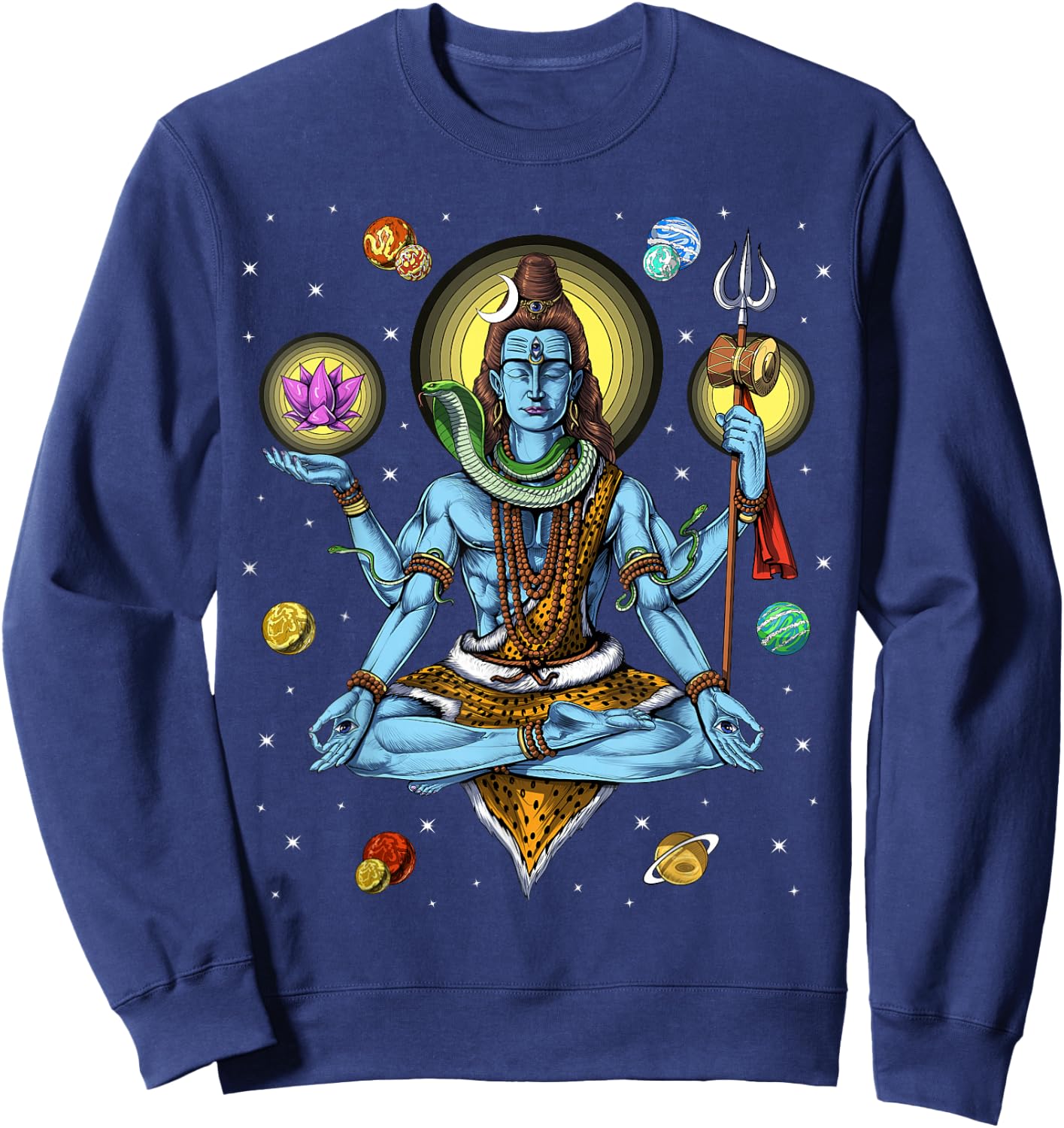 Shiva Hindu God Zen Yoga Meditation Hinduism Spiritual Sweatshirt - Sweatshirt | Navy