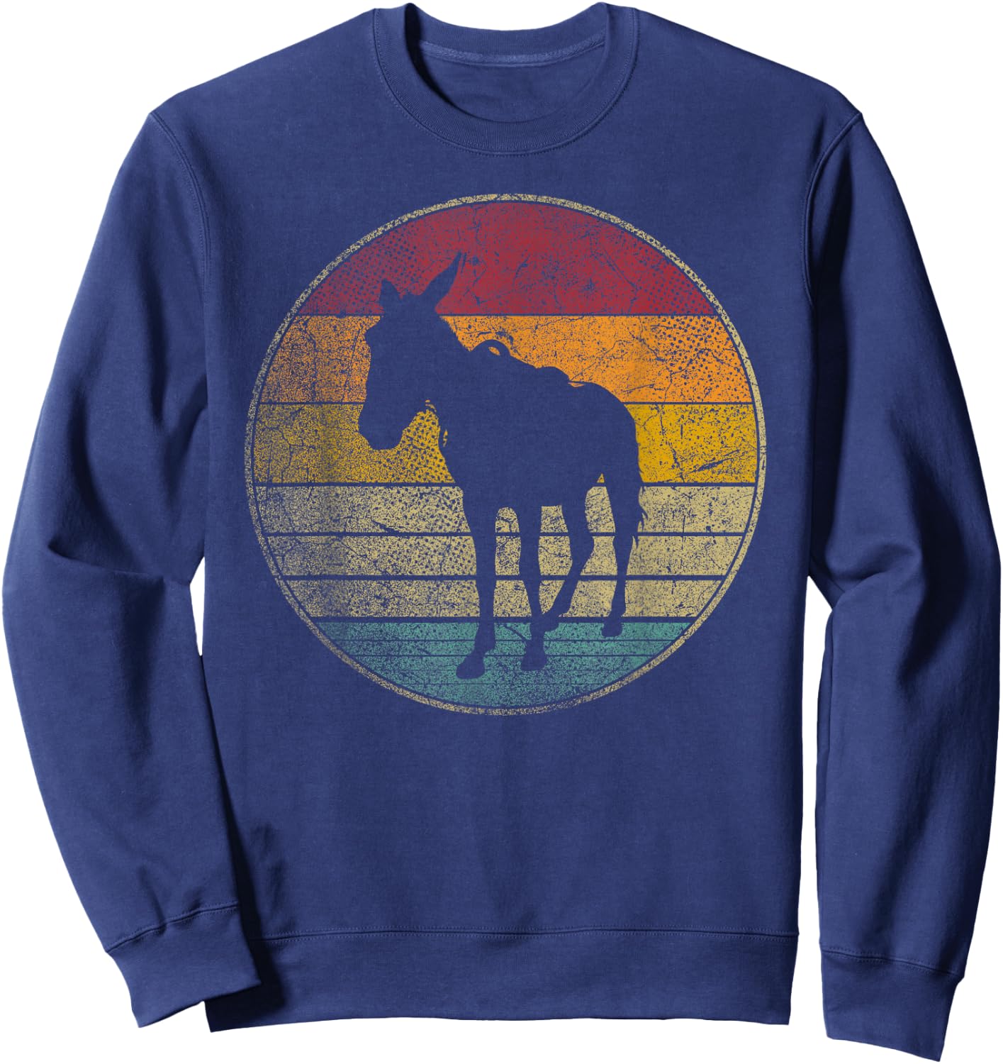 Donkey Mule Farm Western Vintage Retro Style 70s 80s 90s Sweatshirt - Sweatshirt | Navy