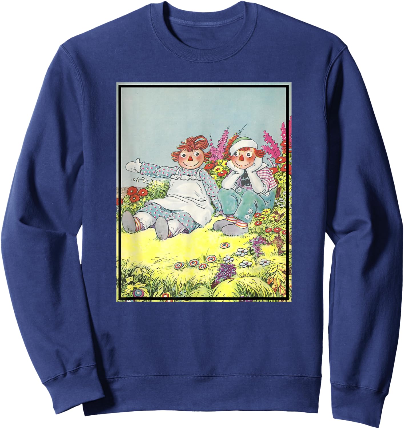 Children's Rag Doll Story Raggedy Ann & Andy (1928) , Small, Black Sweatshirt - Sweatshirt | Navy
