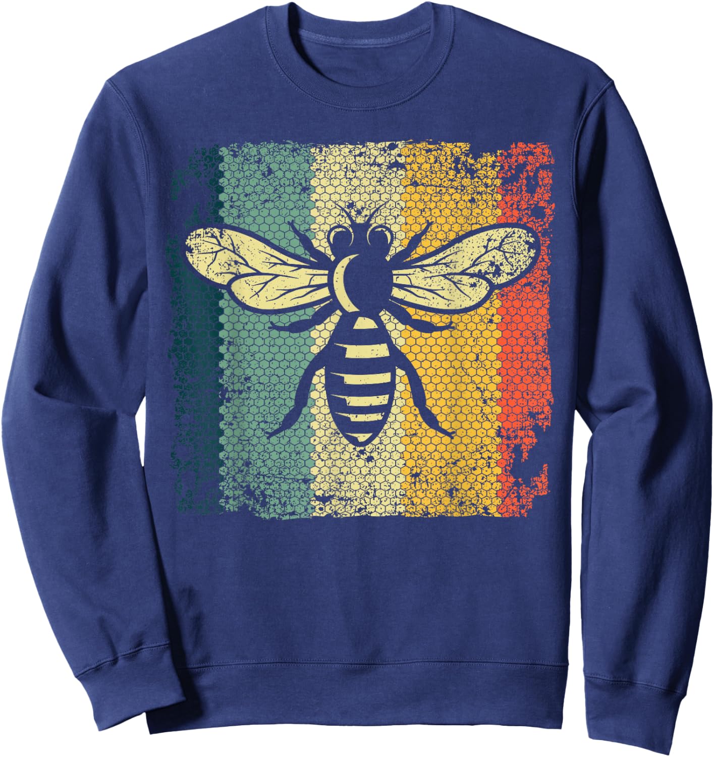 Funny Vintage Bee Designs Women Beekeeping Honey Bee Sweatshirt - Sweatshirt | Navy