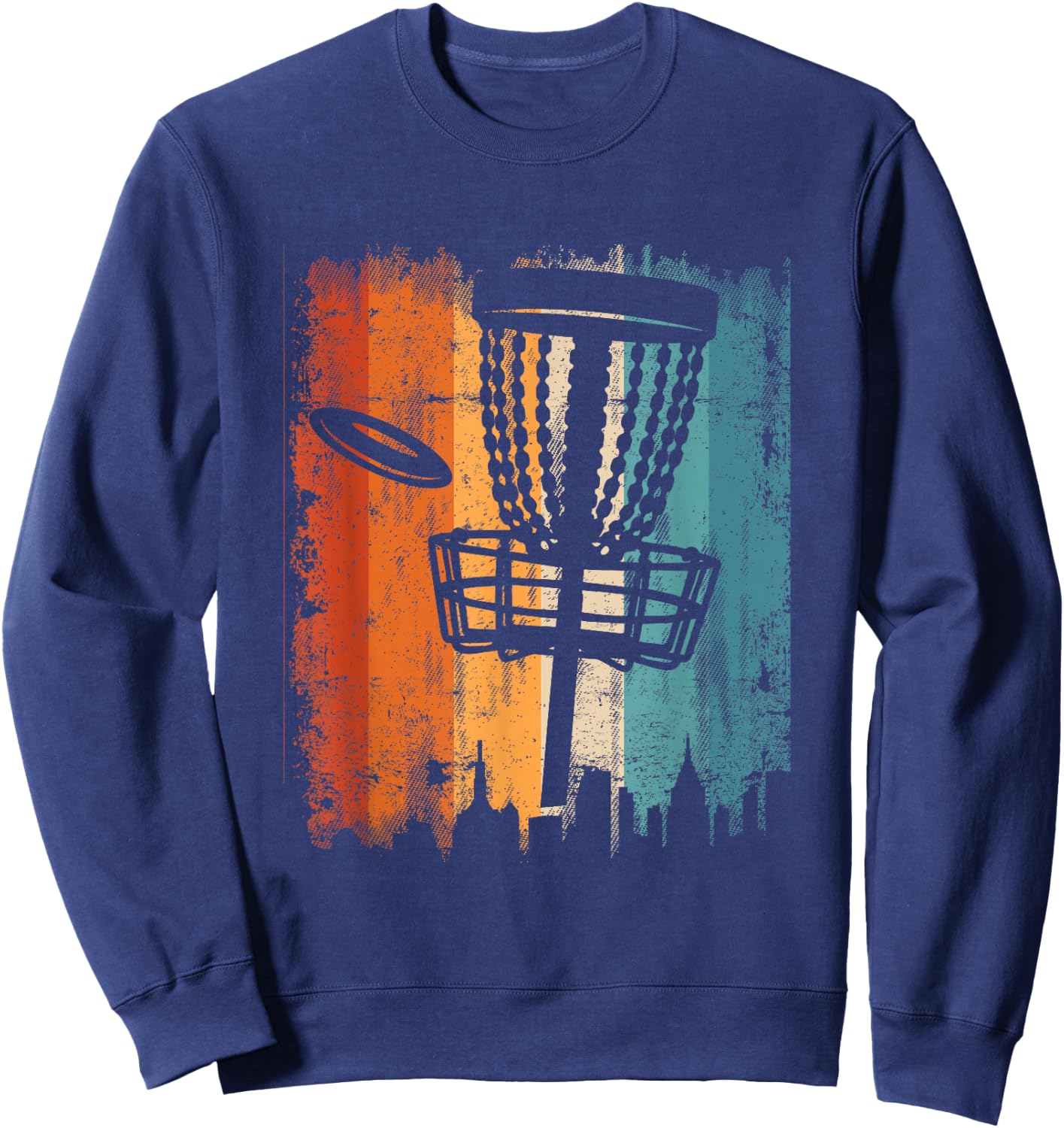 Disc Golf Clothing Retro Vintage Frisbee Sweatshirt - Sweatshirt | Navy
