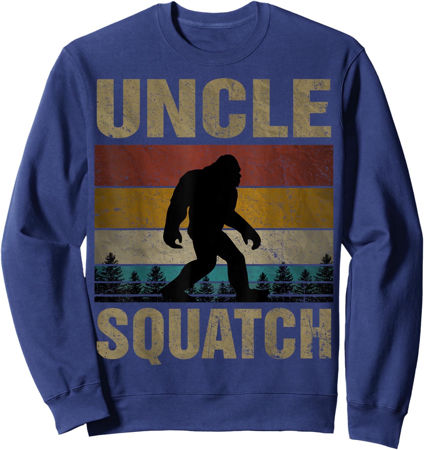 Uncle Squatch Bigfoot Uncle Sasquatch Yeti Family Matching Sweatshirt - Sweatshirt | Navy