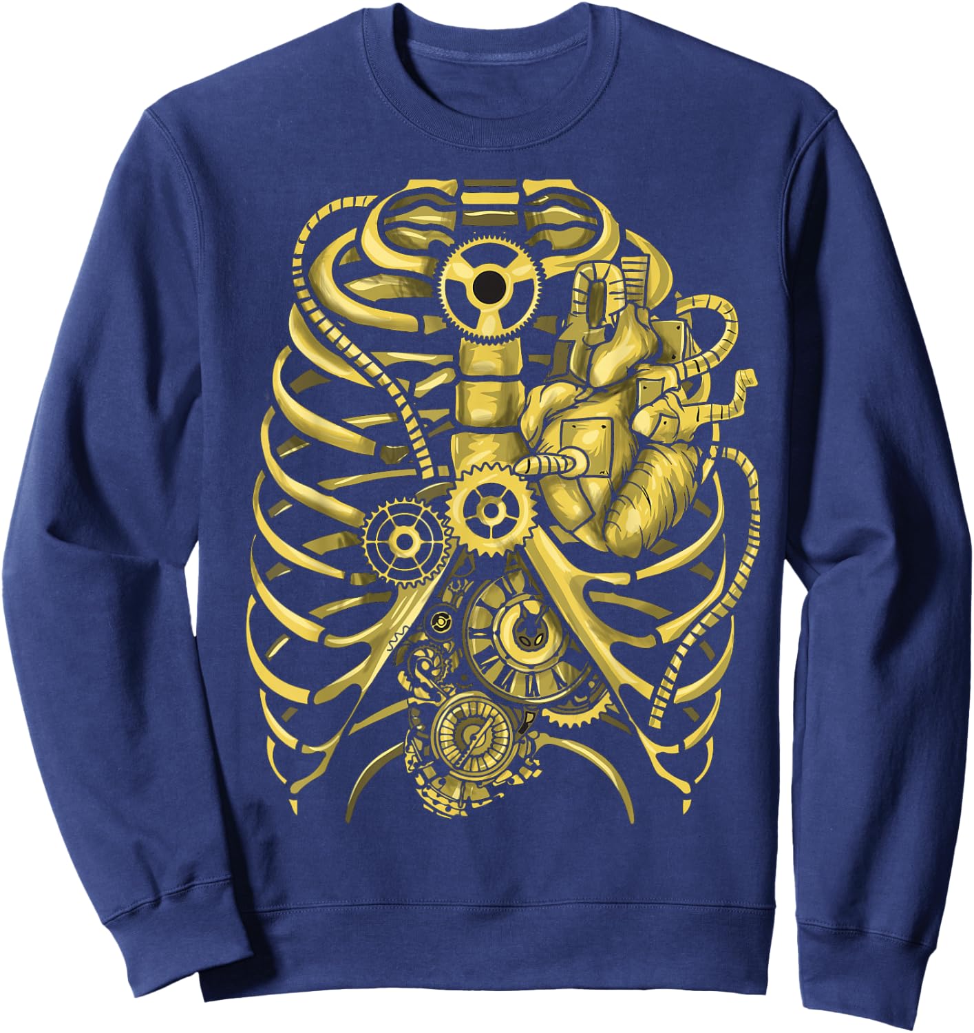 Steampunk Mechanical Chest Gears Men Women Students Sweatshirt - Sweatshirt | Navy
